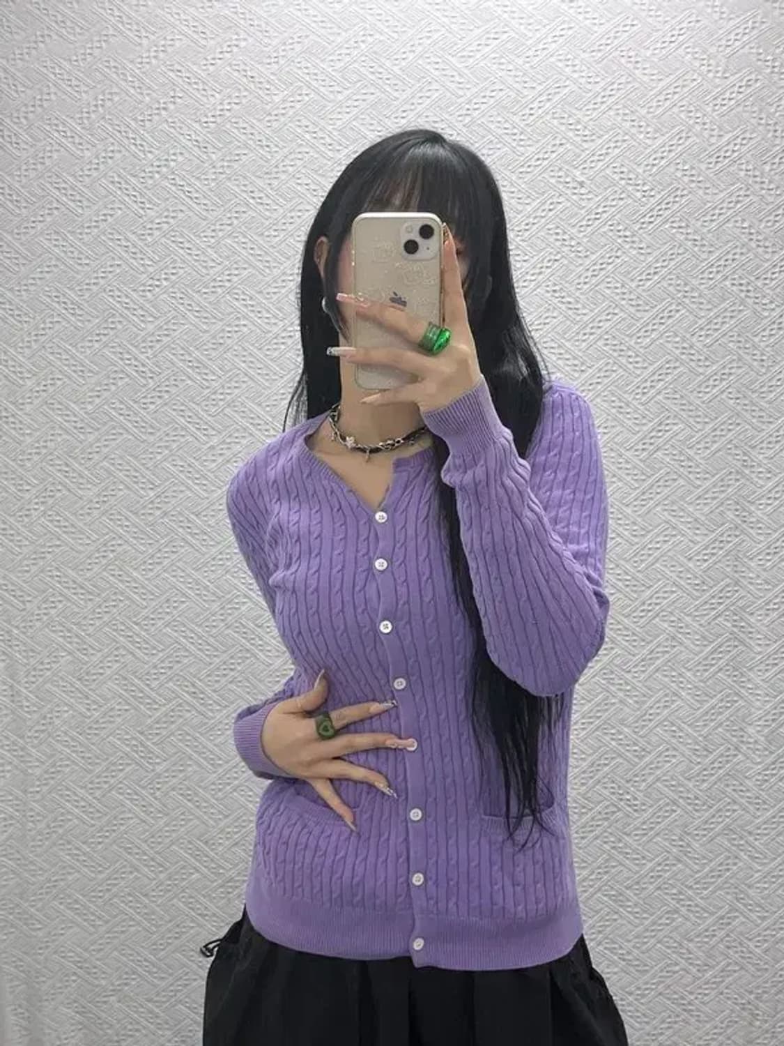 폴로 랄프로렌 여리 모리걸 연보라 폭닥 꽈배기 가디건 S C08178 상품이미지1