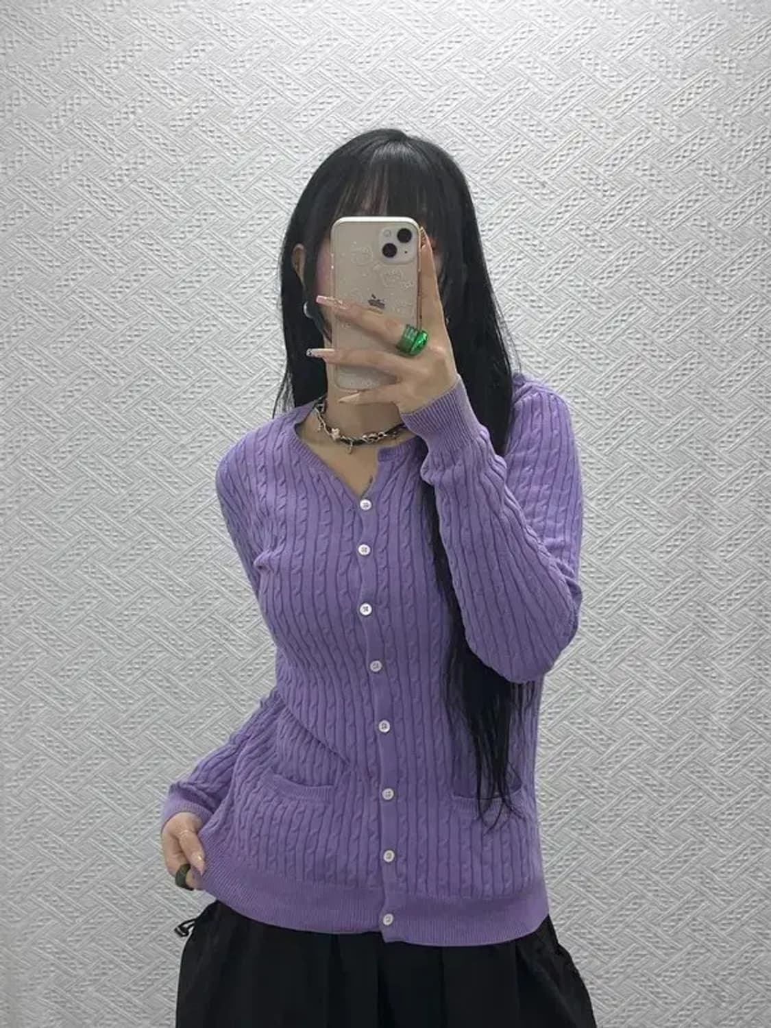 폴로 랄프로렌 여리 모리걸 연보라 폭닥 꽈배기 가디건 S C08178 상품이미지2