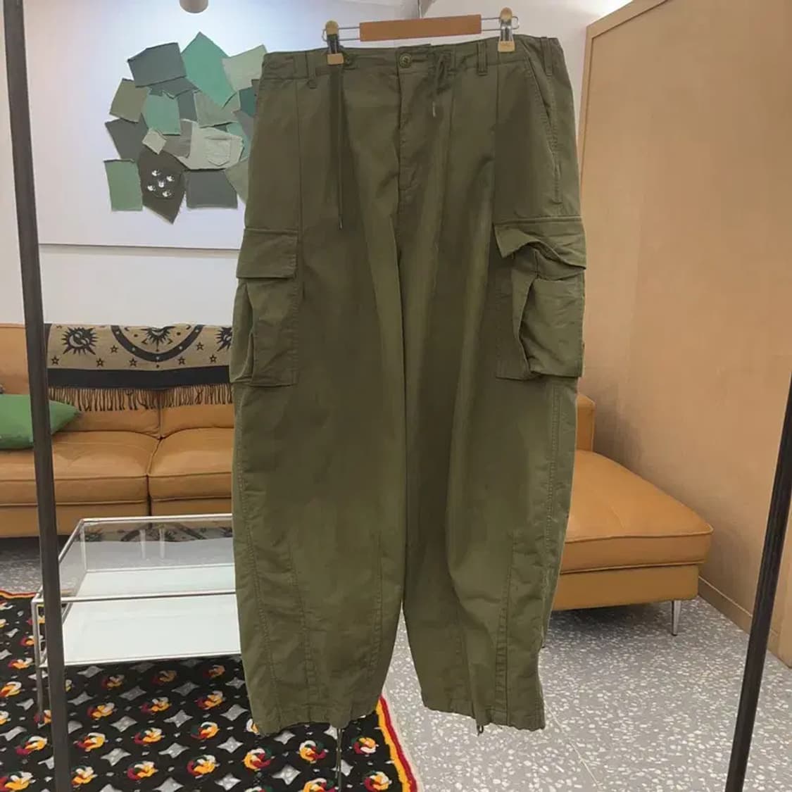 빅유니온 스트릿 힙합 빅사이즈 말차카키 카고팬츠 L C08192 상품이미지3