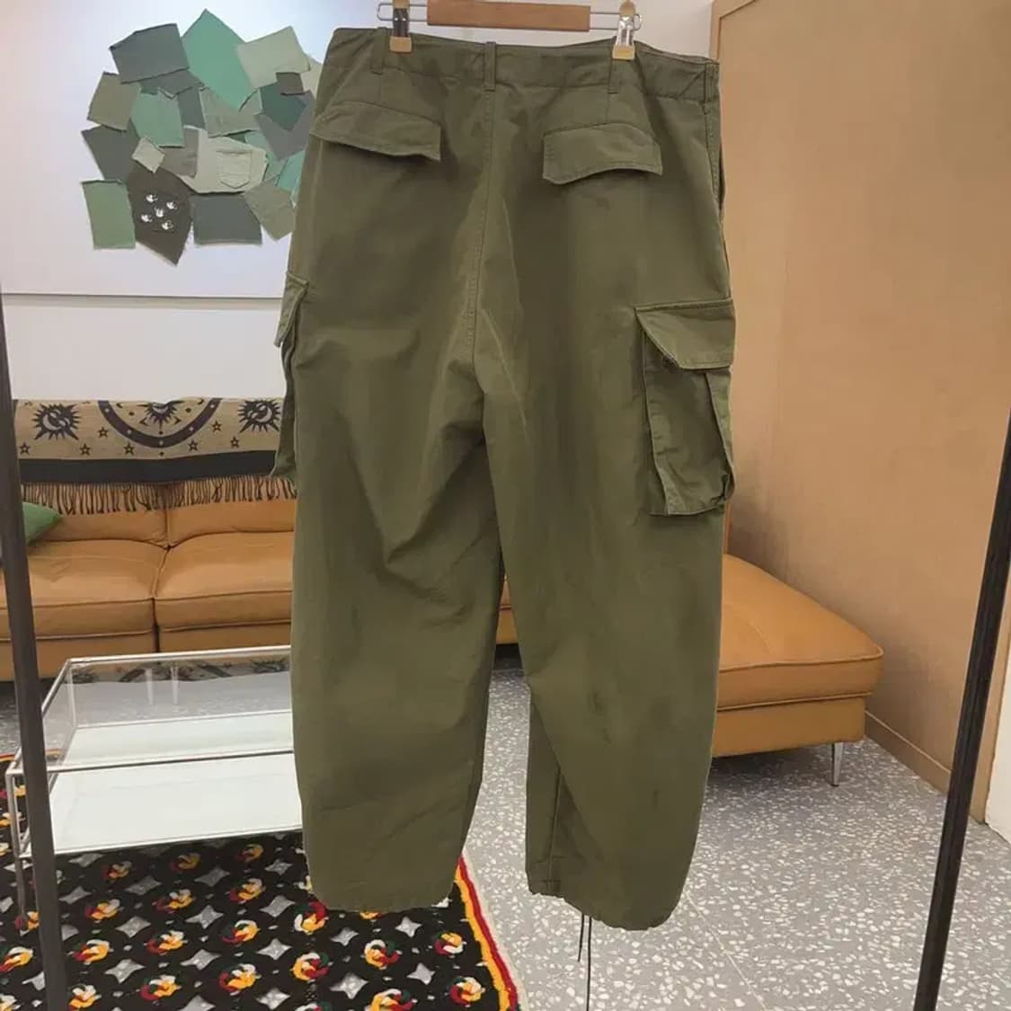 빅유니온 스트릿 힙합 빅사이즈 말차카키 카고팬츠 L C08192 상품이미지4
