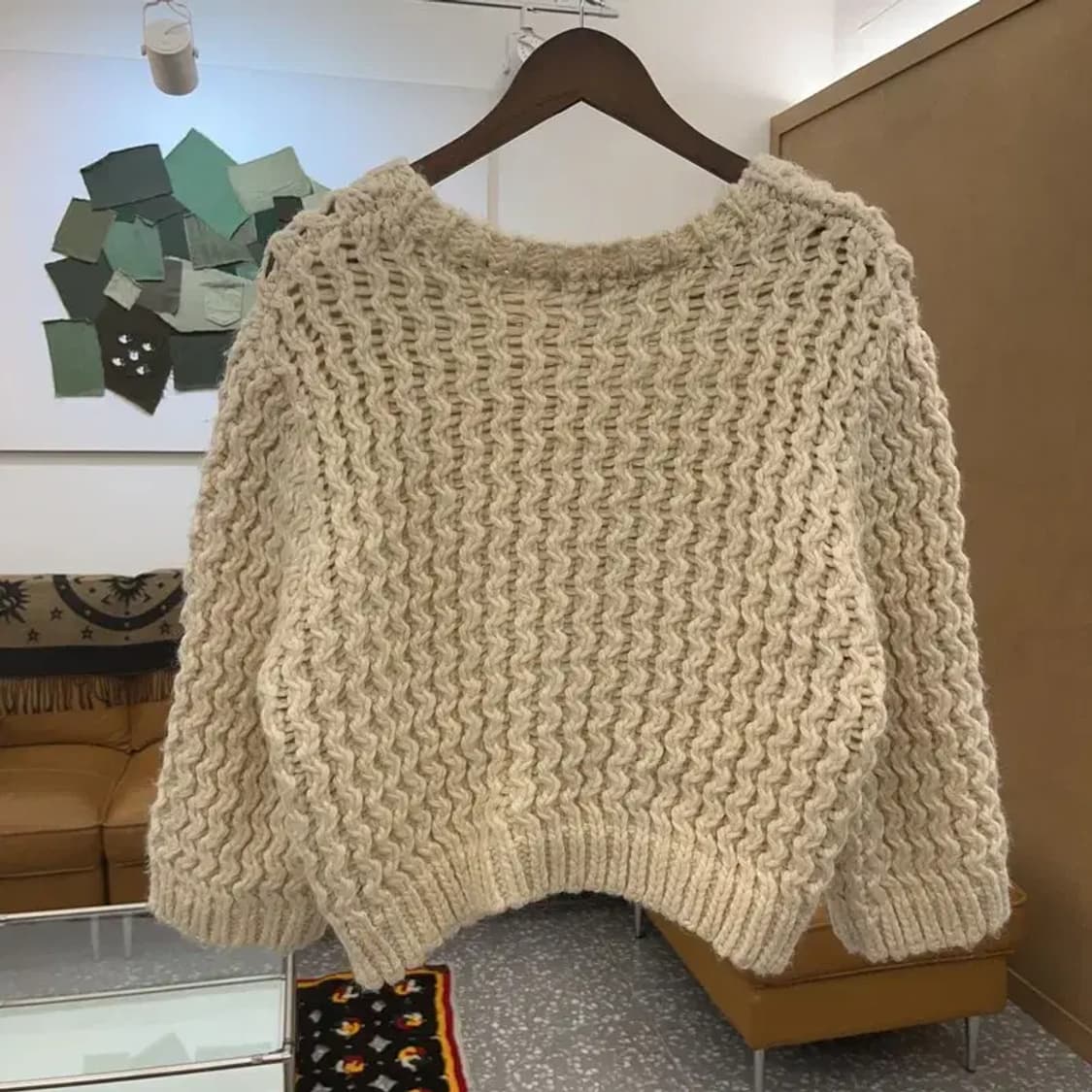 자라 모던 여리 폭닥 크림아이보리 뜨개 니트 L C08174 상품이미지4