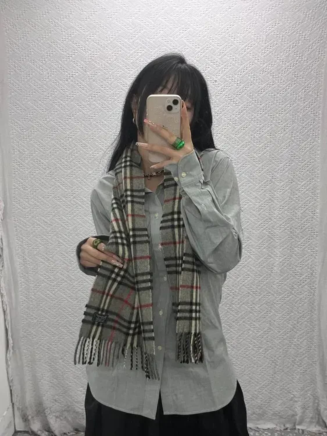 버버리 모던시크 캐주얼 캐시미어 노바체크 목도리 C08197 상품이미지2