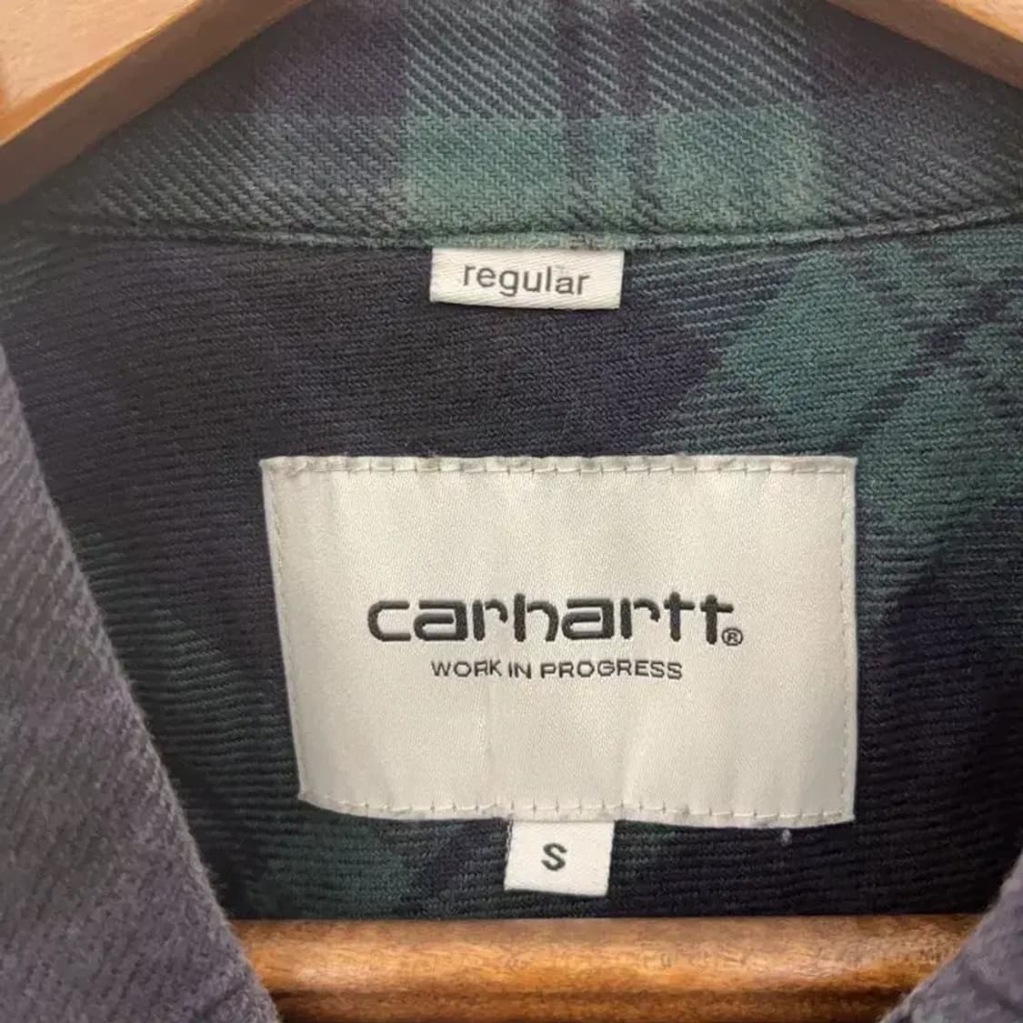 칼하트 WIP 빈티지 타탄체크 딥그린 셔츠 S C08200 상품이미지5