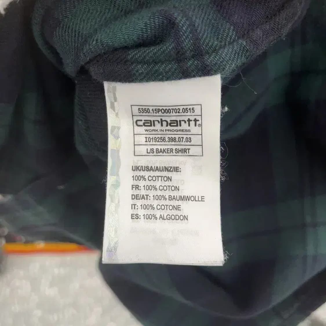 칼하트 WIP 빈티지 타탄체크 딥그린 셔츠 S C08200 상품이미지6
