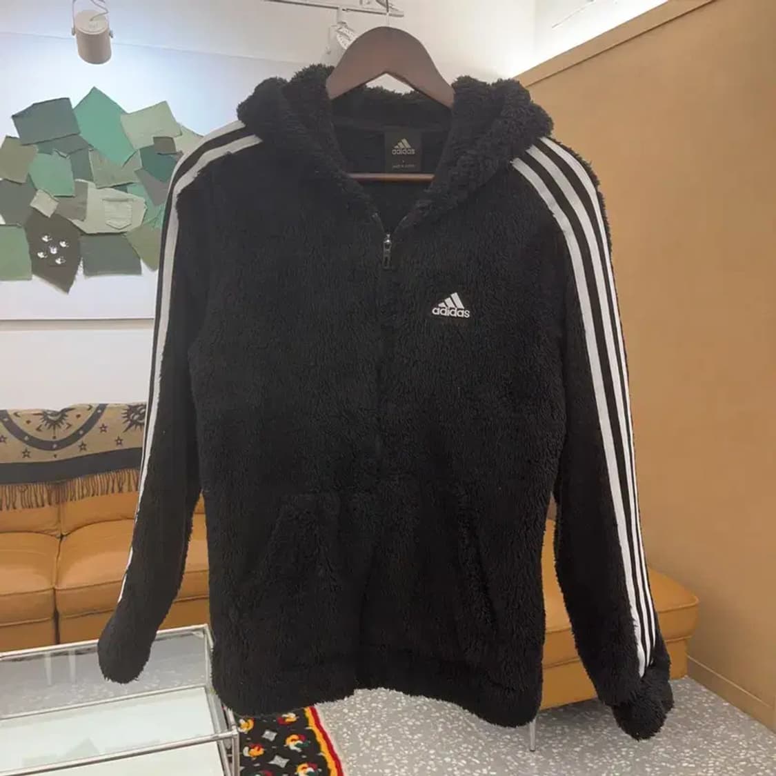 아디다스 빈티지 폭닥 양털 후드 후리스 자켓 S C08202 상품이미지3