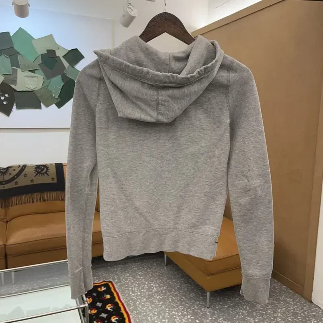 아베크롬비 Y2K 00's 멜란지 약기모 후드집업 XL C08203 상품이미지4