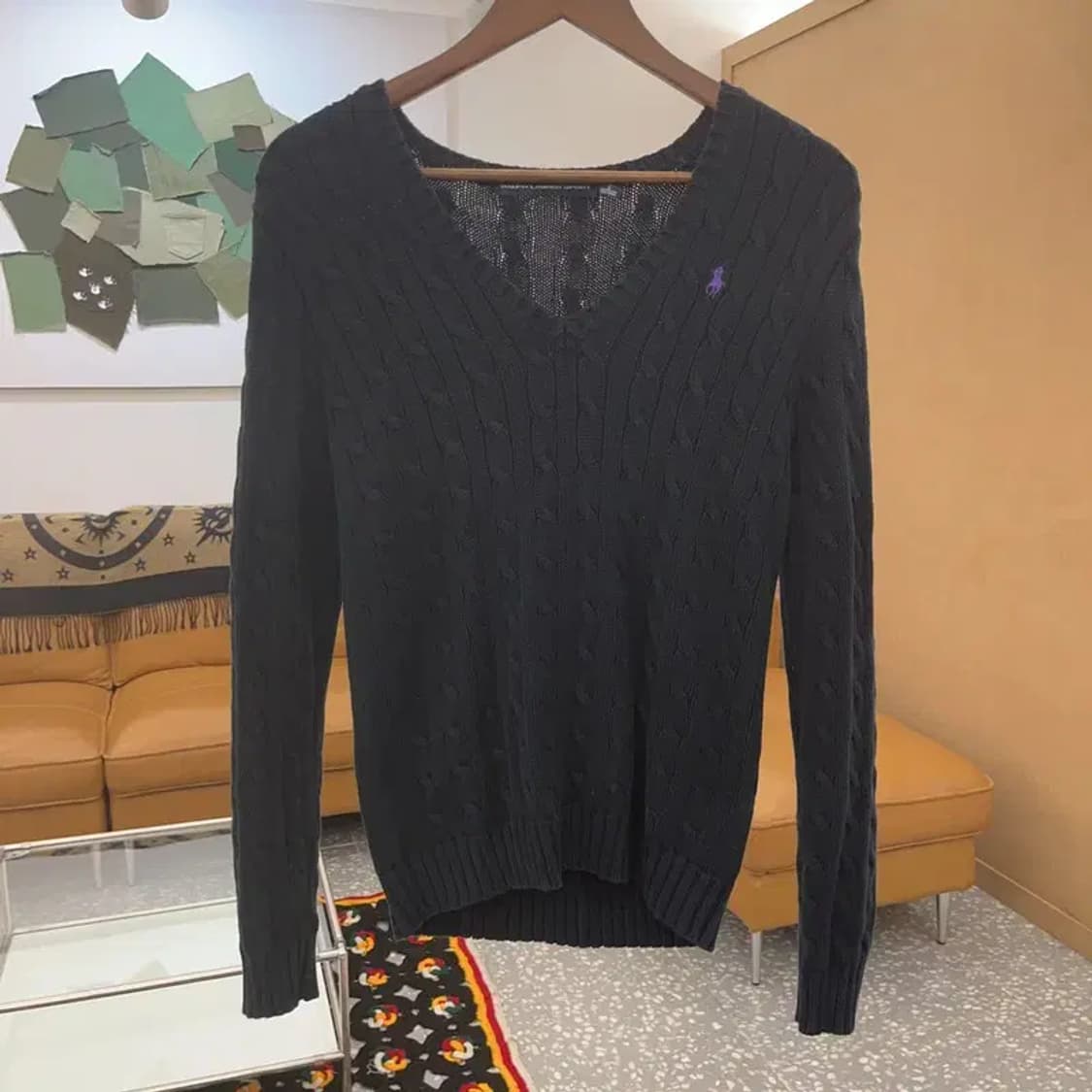 폴로 랄프로렌 빈티지 캐주얼 여리핏 폭닥 케이블 니트 S C08215 상품이미지3