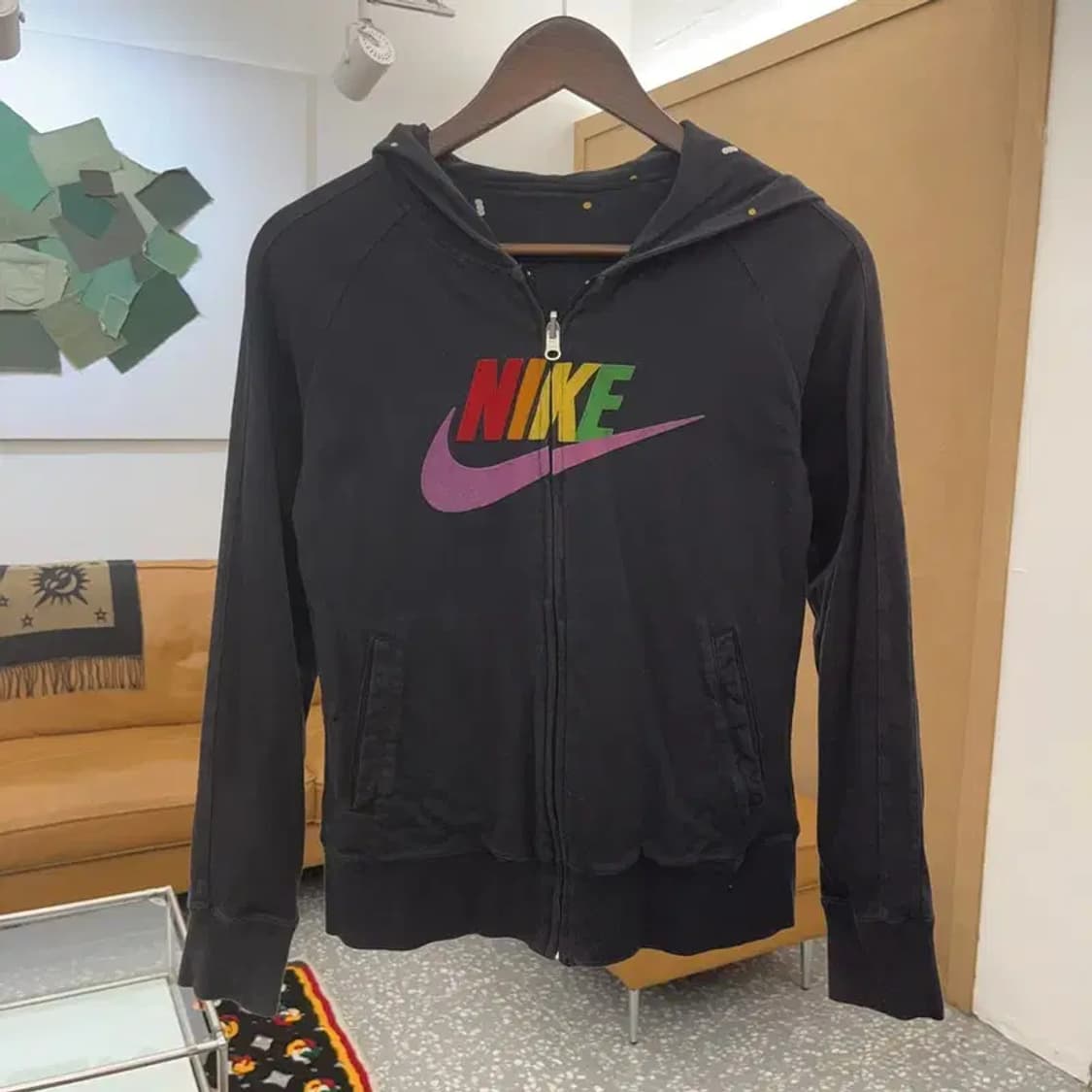 나이키 희귀 Y2K 레인보우 도트 리버시블 후드집업 M C08220 상품이미지5