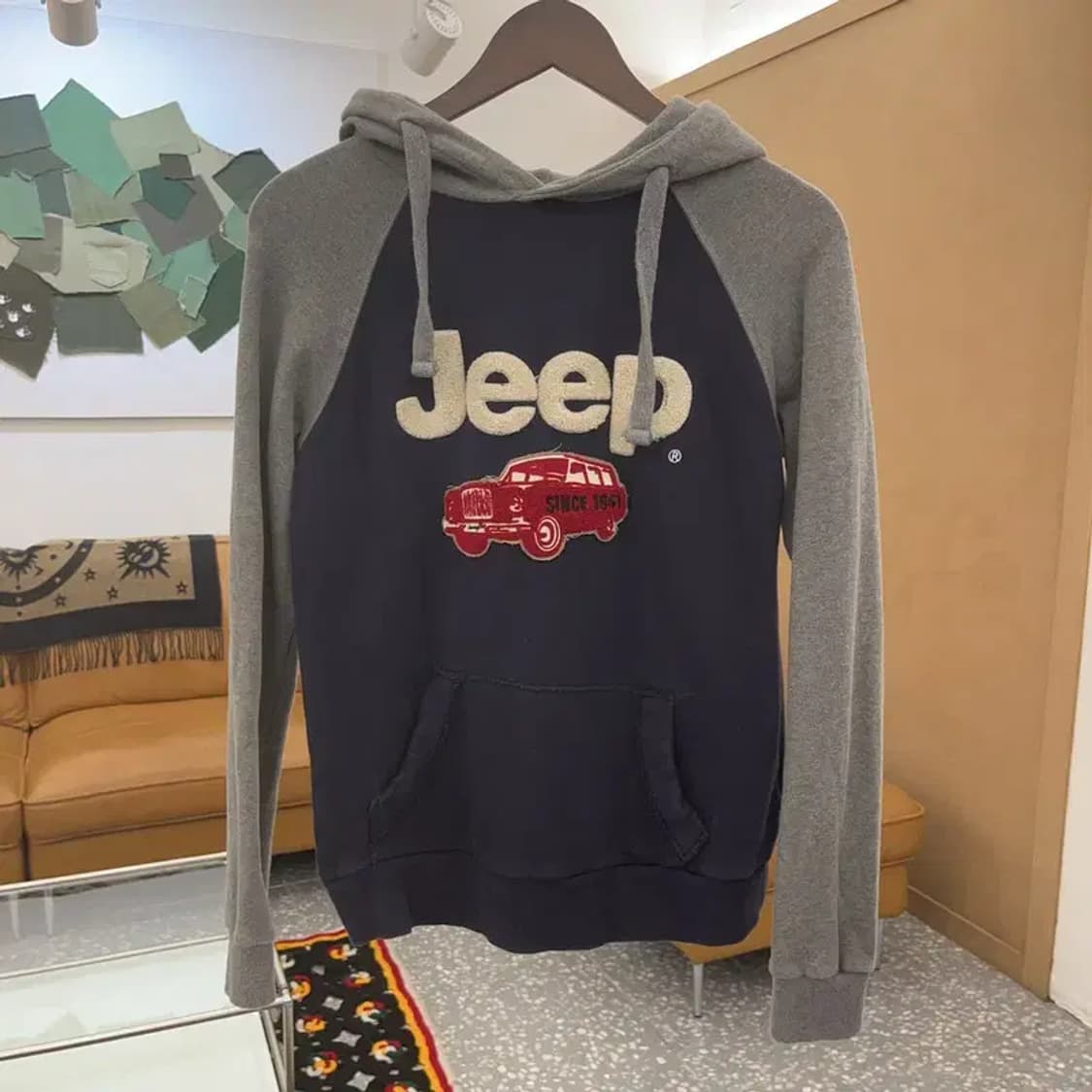 지프 JEEP 올드스쿨 뽀글이로고 캐주얼 후드티 S C08217 상품이미지3