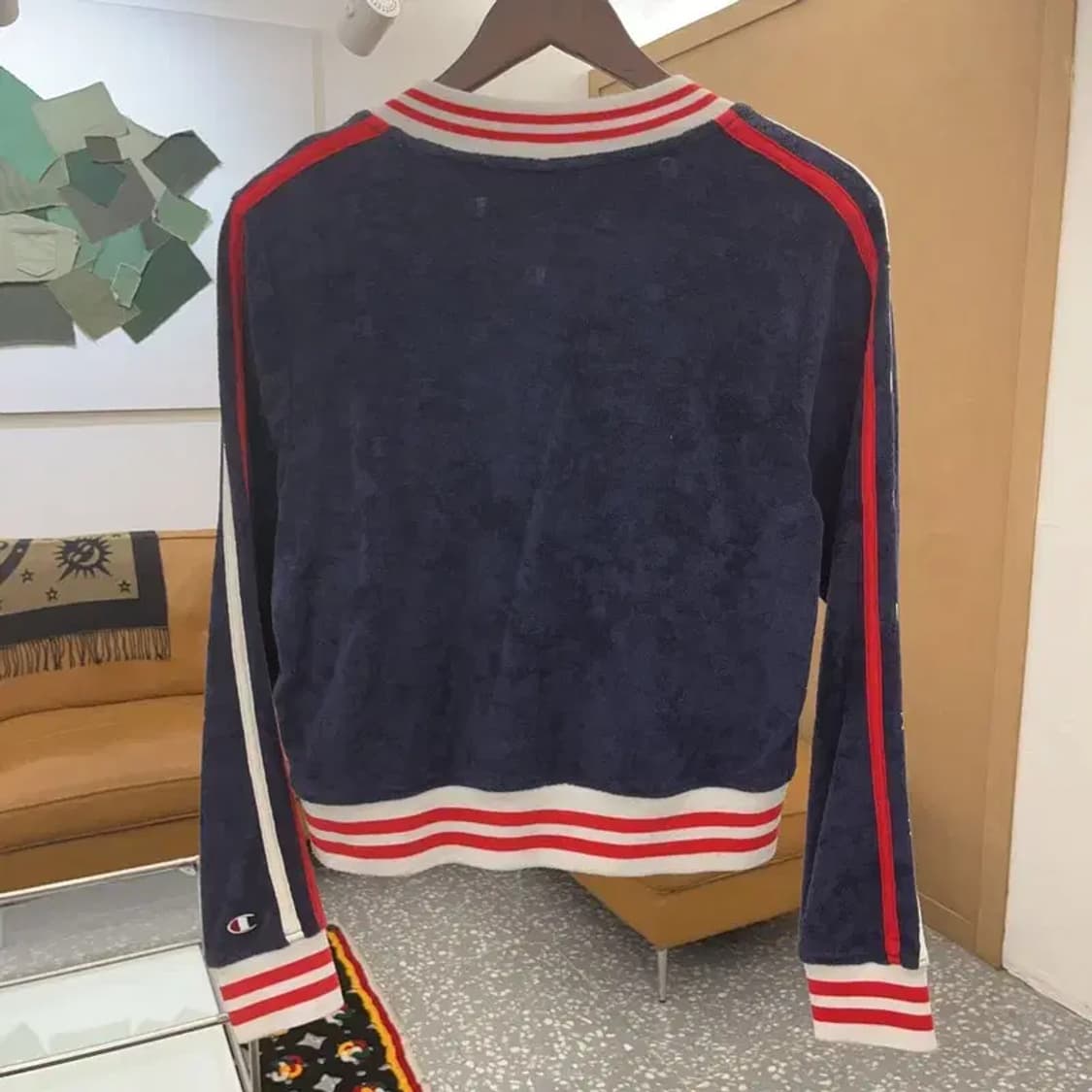 챔피온 올드스쿨 크롭 테리 번아웃 벨벳 집업 S C08223 상품이미지4