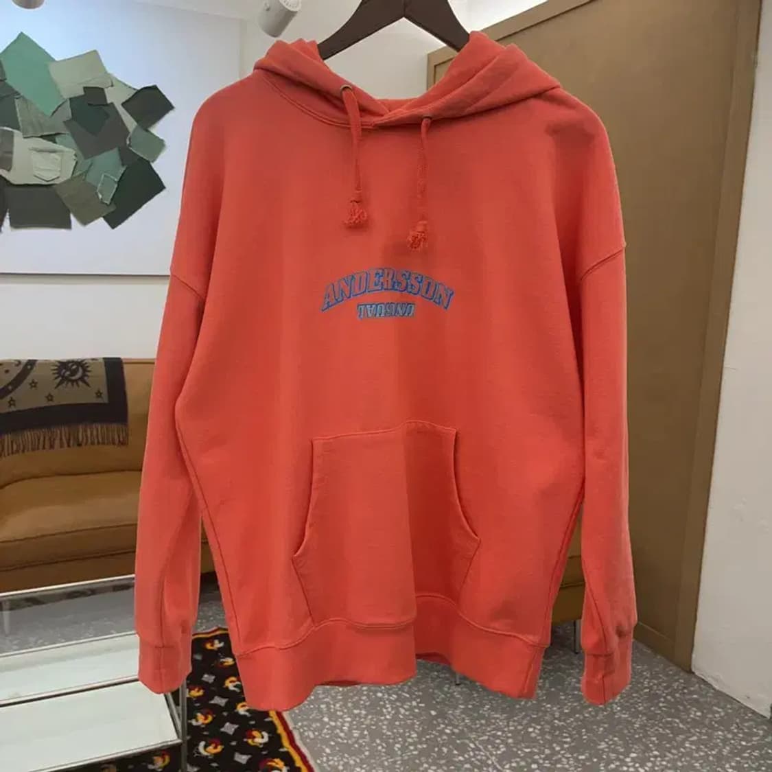 앤더슨벨 빈티지 레트로 코랄 언더로고 후드티 S C08227 상품이미지3