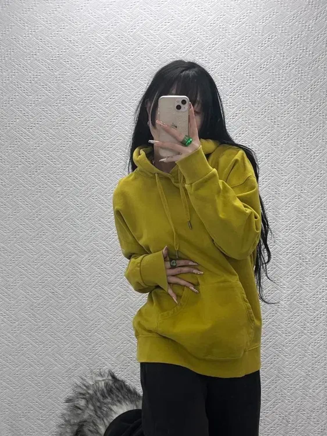 앤더슨벨 레트로 캐주얼 머스타드 약기모 후드티 M C08228 상품이미지1