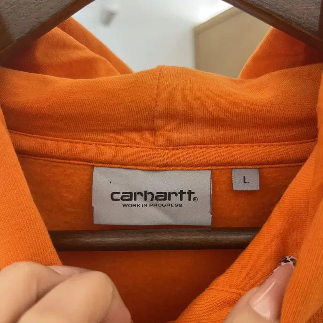 칼하트 Y2K 레트로 오렌지 약기모 후드티 L C08229 상품이미지5