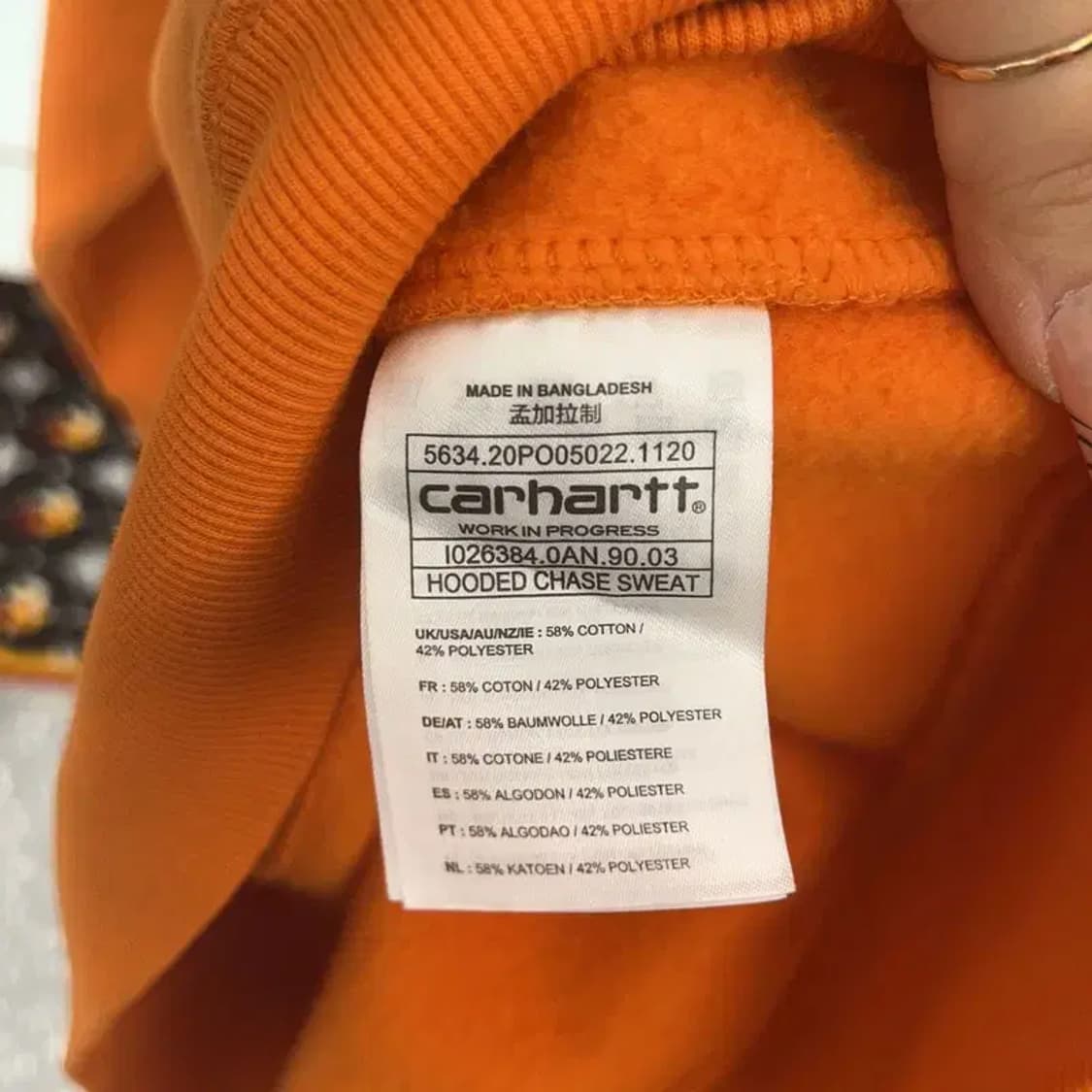 칼하트 Y2K 레트로 오렌지 약기모 후드티 L C08229 상품이미지6