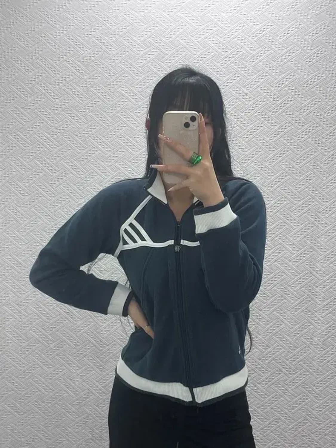 아디다스 재팬 희귀 올드스쿨 레트로 크롭 약기모 집업 L C08241 상품이미지1