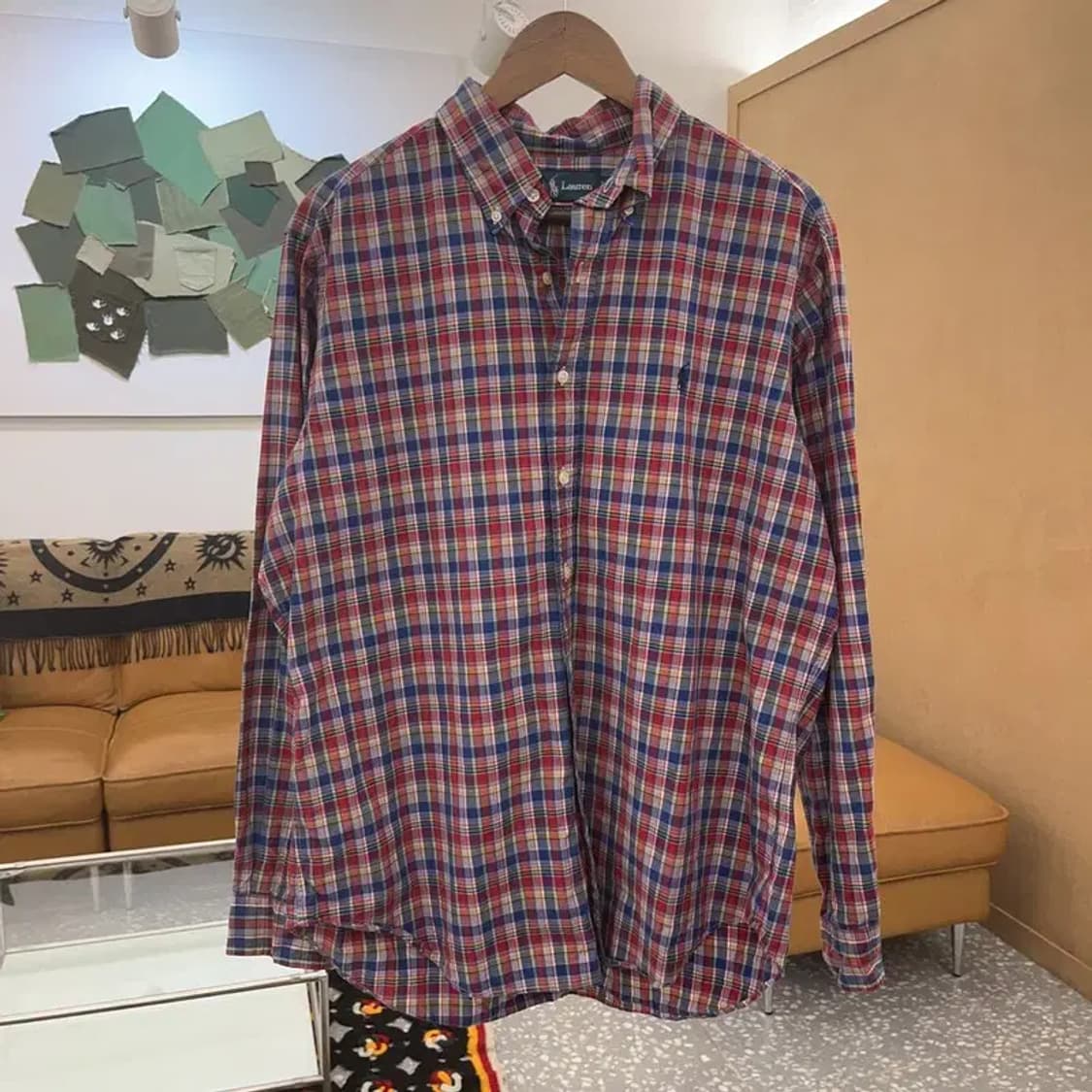 폴로 랄프로렌 빈티지 컨트리 레트로 체크 셔츠 L C08259 상품이미지3