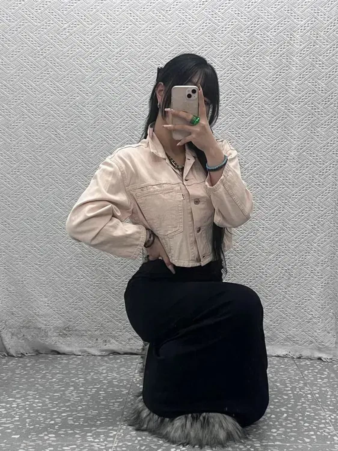 리바이스 빈티지 트러커 딸기우유 연핑크 크롭 데님자켓 XS C08263 상품이미지2