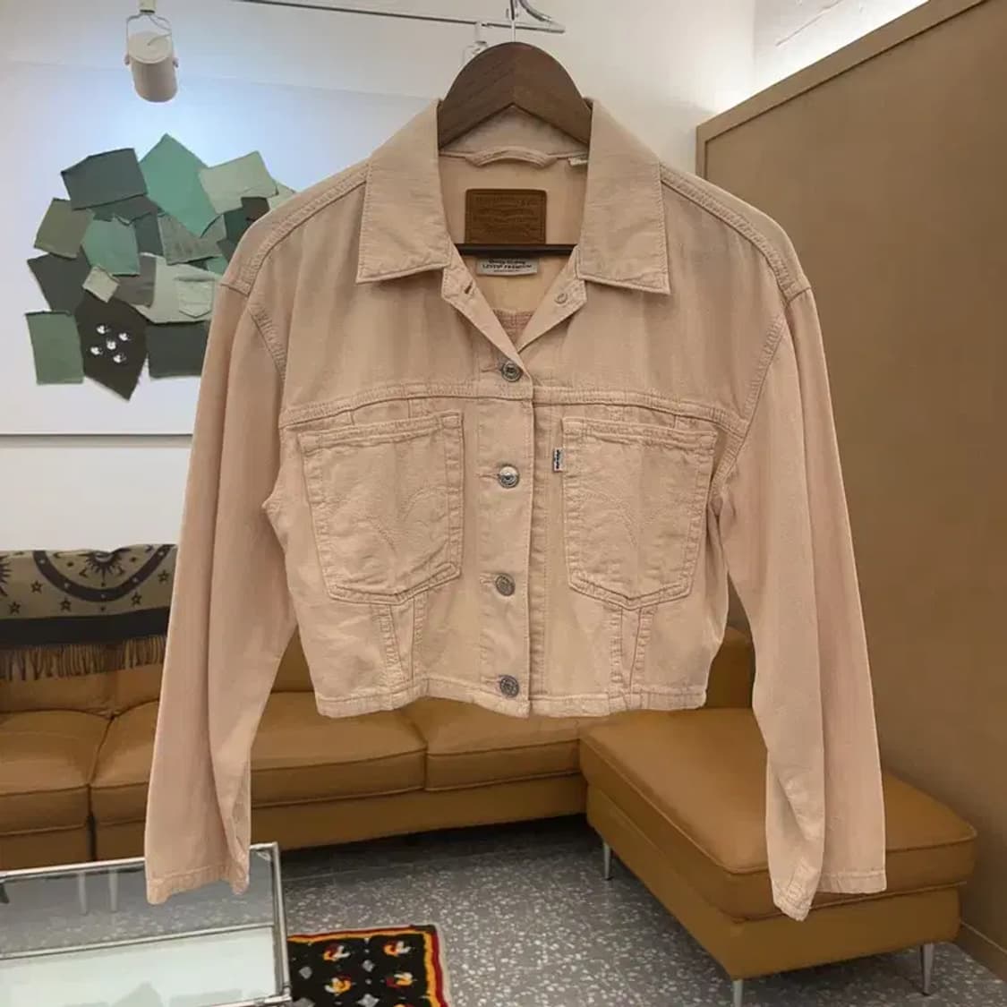 리바이스 빈티지 트러커 딸기우유 연핑크 크롭 데님자켓 XS C08263 상품이미지3