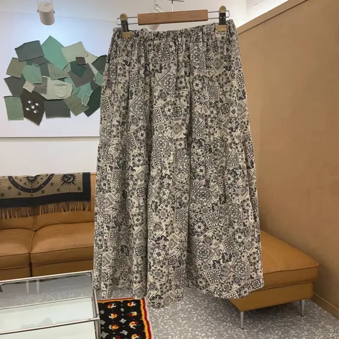 빈티지 에스닉 히피 모리걸 페이즐리 패턴 롱스커트 F C08267 상품이미지3