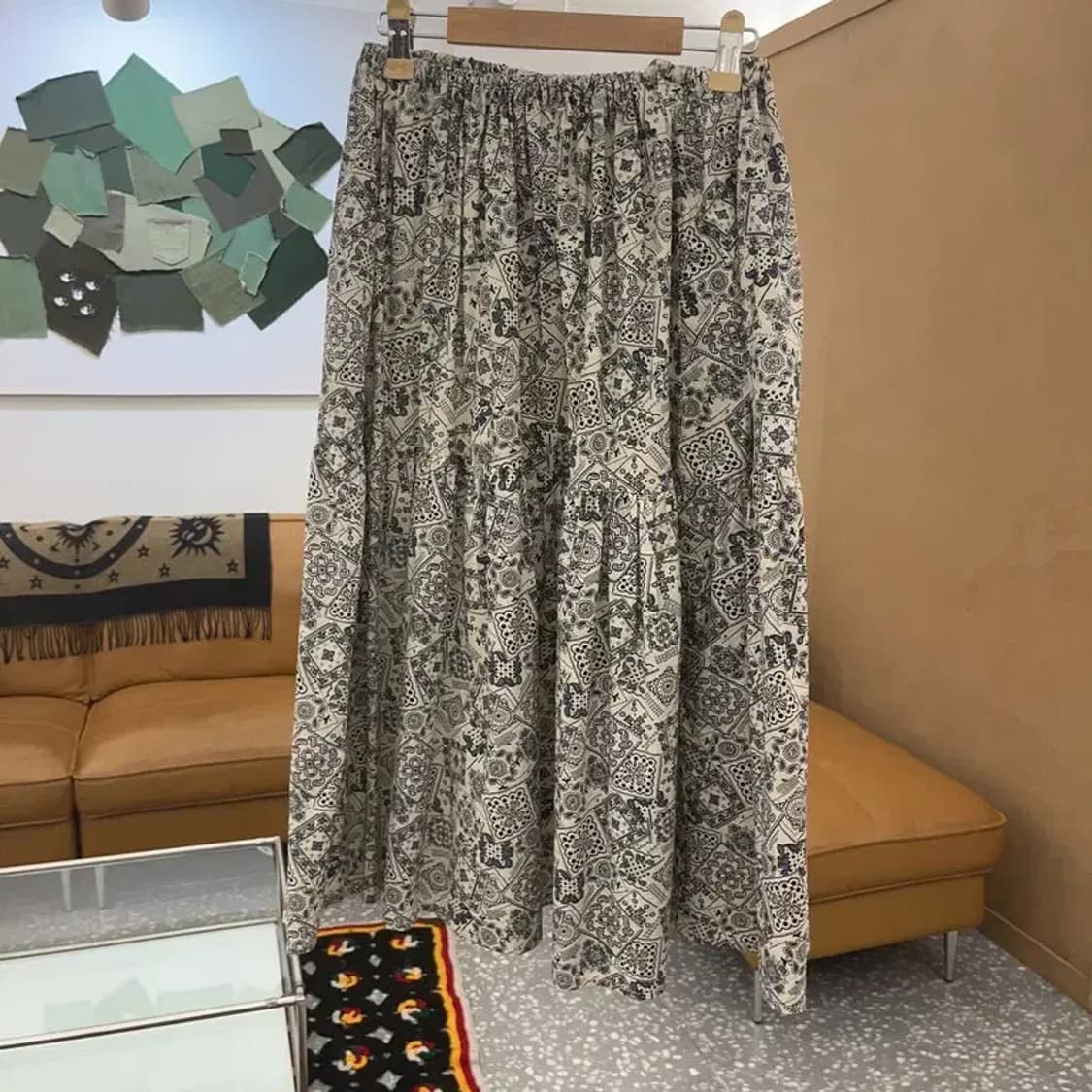 빈티지 에스닉 히피 모리걸 페이즐리 패턴 롱스커트 F C08267 상품이미지4