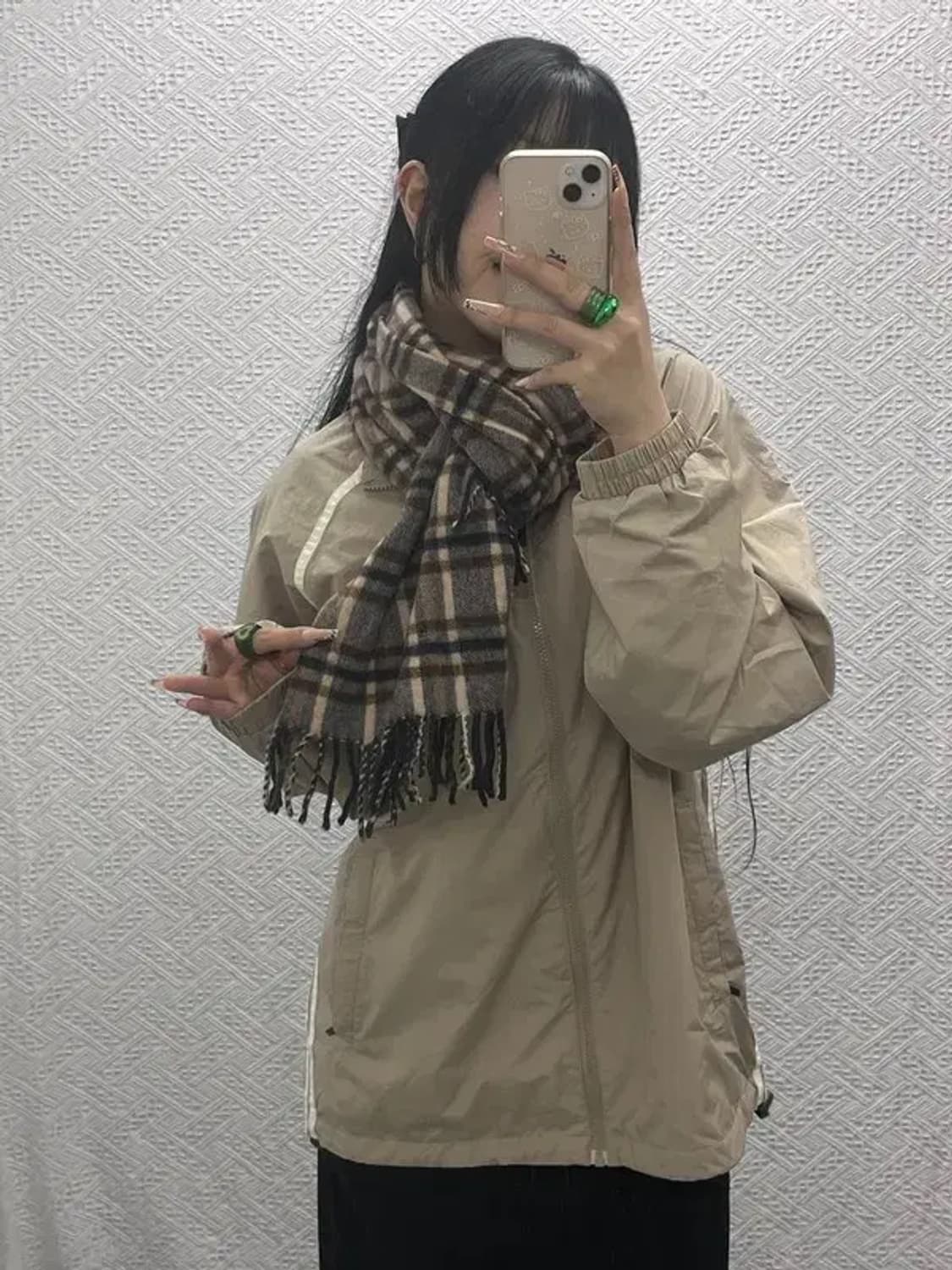 아쿠아스쿠텀 빈티지 폭닥 체크 목도리 C08274 상품이미지1