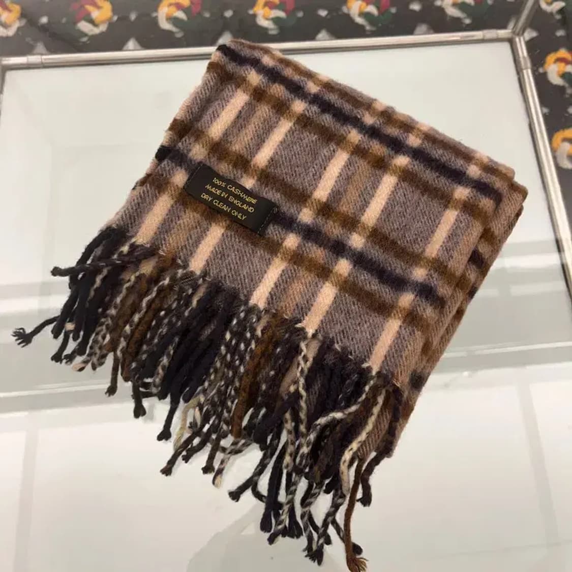 아쿠아스쿠텀 빈티지 폭닥 체크 목도리 C08274 상품이미지3