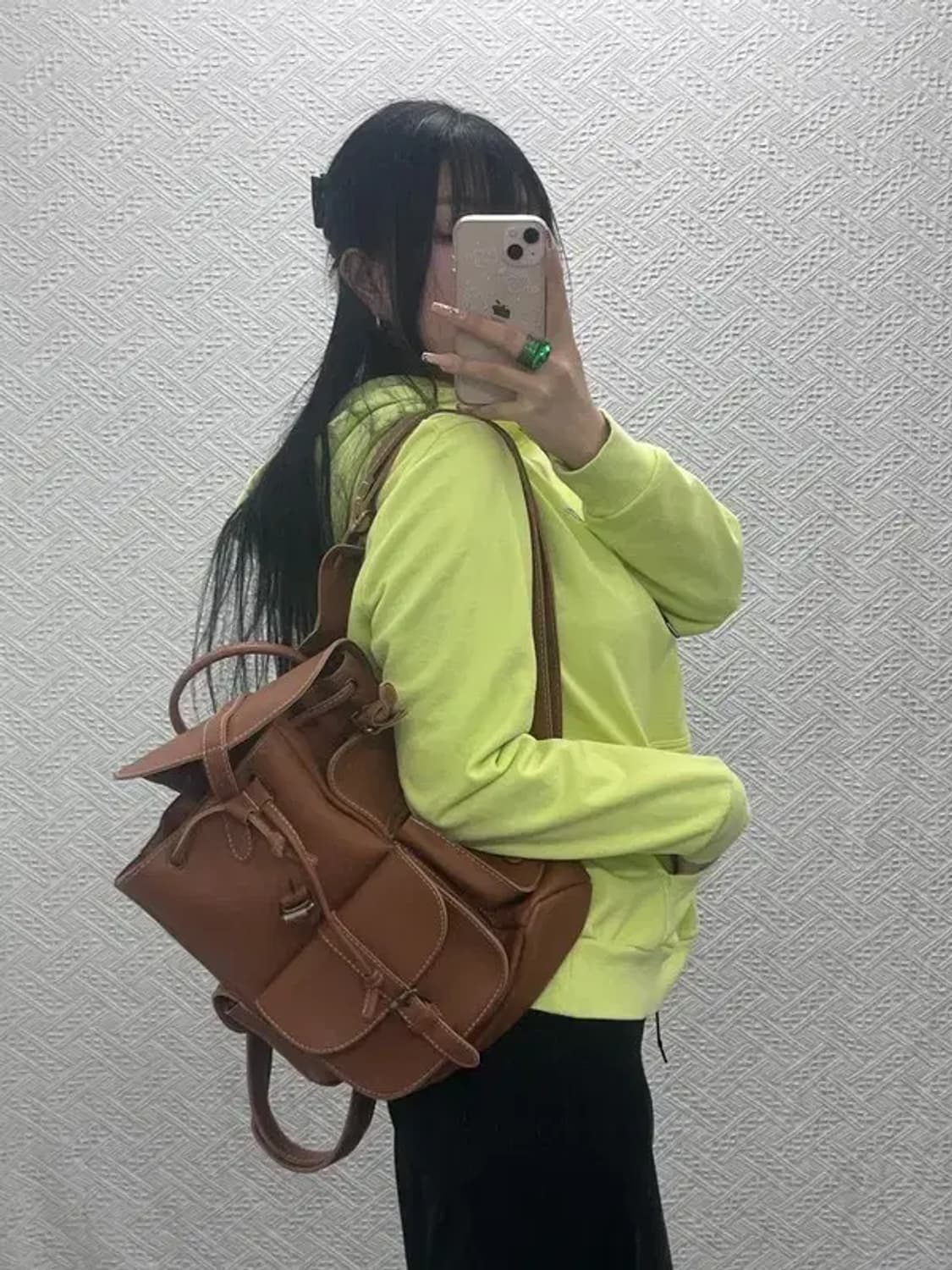 빈티지 포켓 포인트 플랩 캐주얼 심플 백팩 C08275 상품이미지1