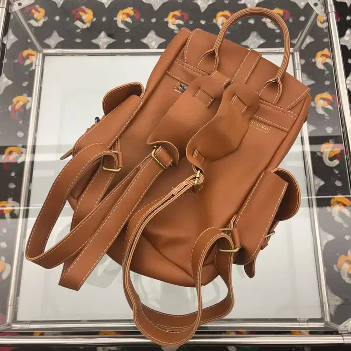 빈티지 포켓 포인트 플랩 캐주얼 심플 백팩 C08275 상품이미지4