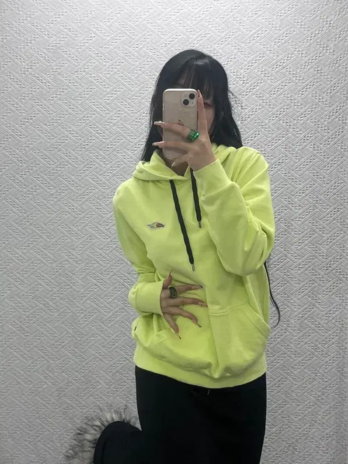 반스 스트릿힙합 자수패치 Y2K 네온 후드티 S C08240 상품이미지1