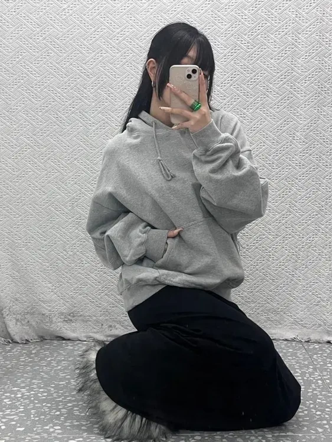 러드 모던캐주얼 빈티지 무지 후드티 S C08250 상품이미지1