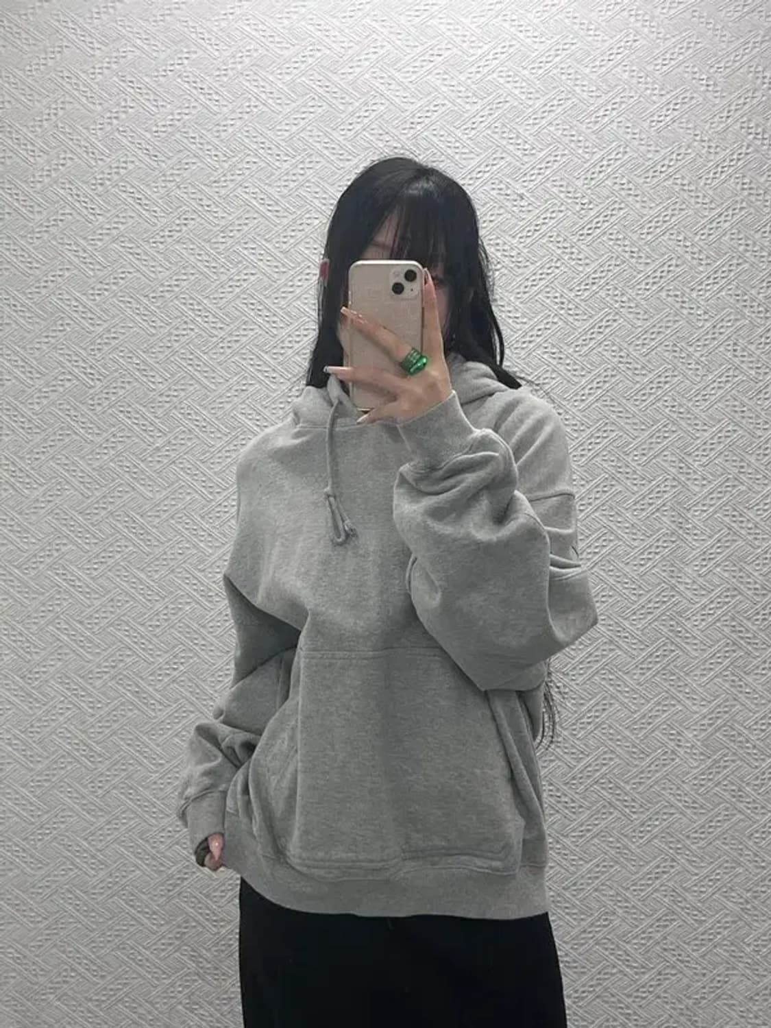 러드 모던캐주얼 빈티지 무지 후드티 S C08250 상품이미지2