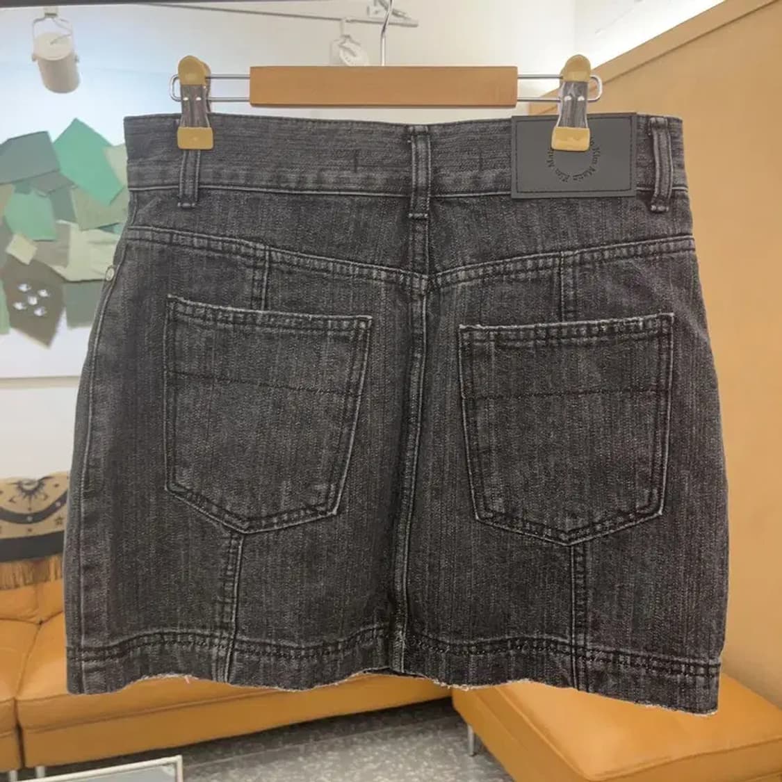 마똉킴 스트릿 빈티지 더블 지퍼 흑청 치마 M C08271 상품이미지3