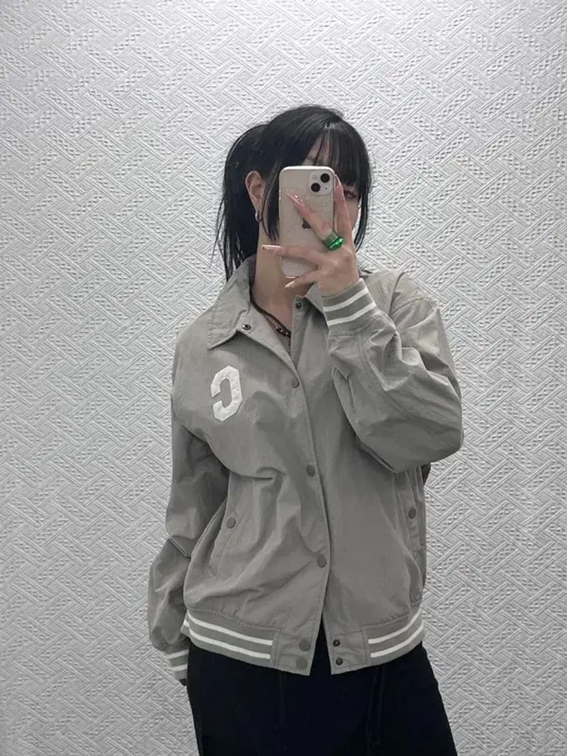 커버낫 올드스쿨 컨트리 빈티지 C로고 바시티자켓 M C08283 상품이미지1