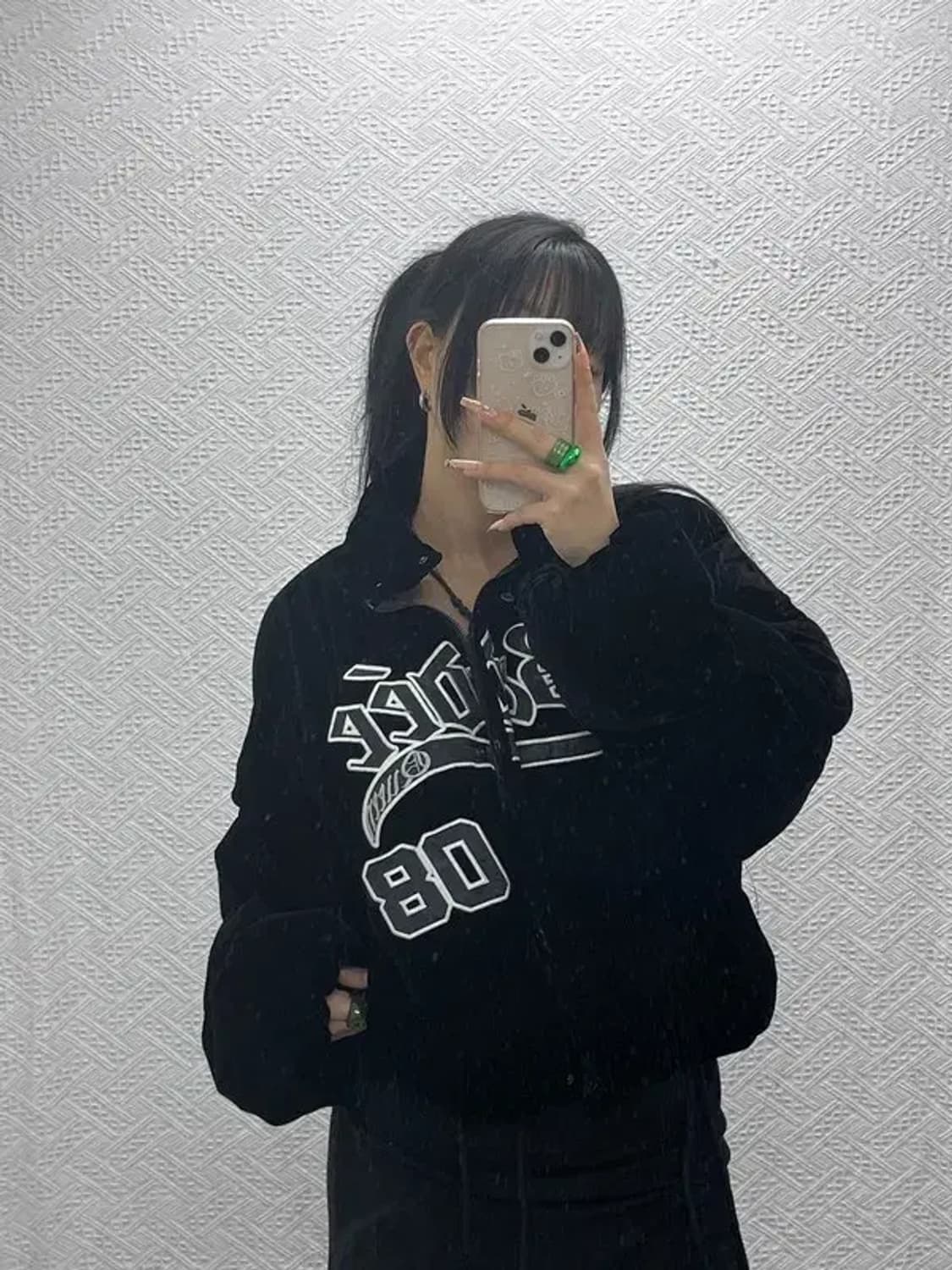 배디 고딕 스트릿 힙합 벨벳 벨루어 패딩 M C08293 상품이미지1