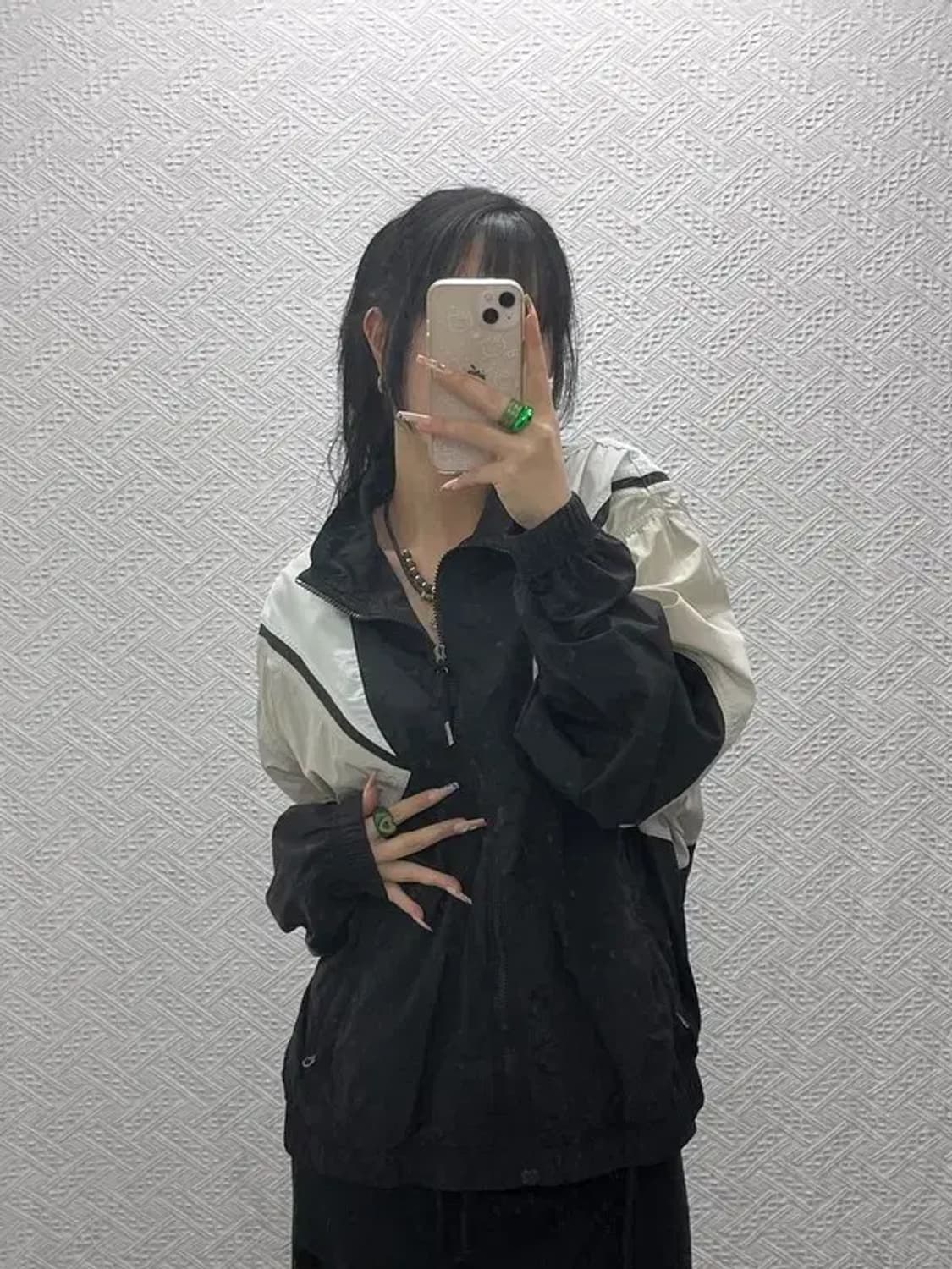 휠라 배색 올드스쿨 레트로 바람막이 자켓 L C08306 상품이미지2