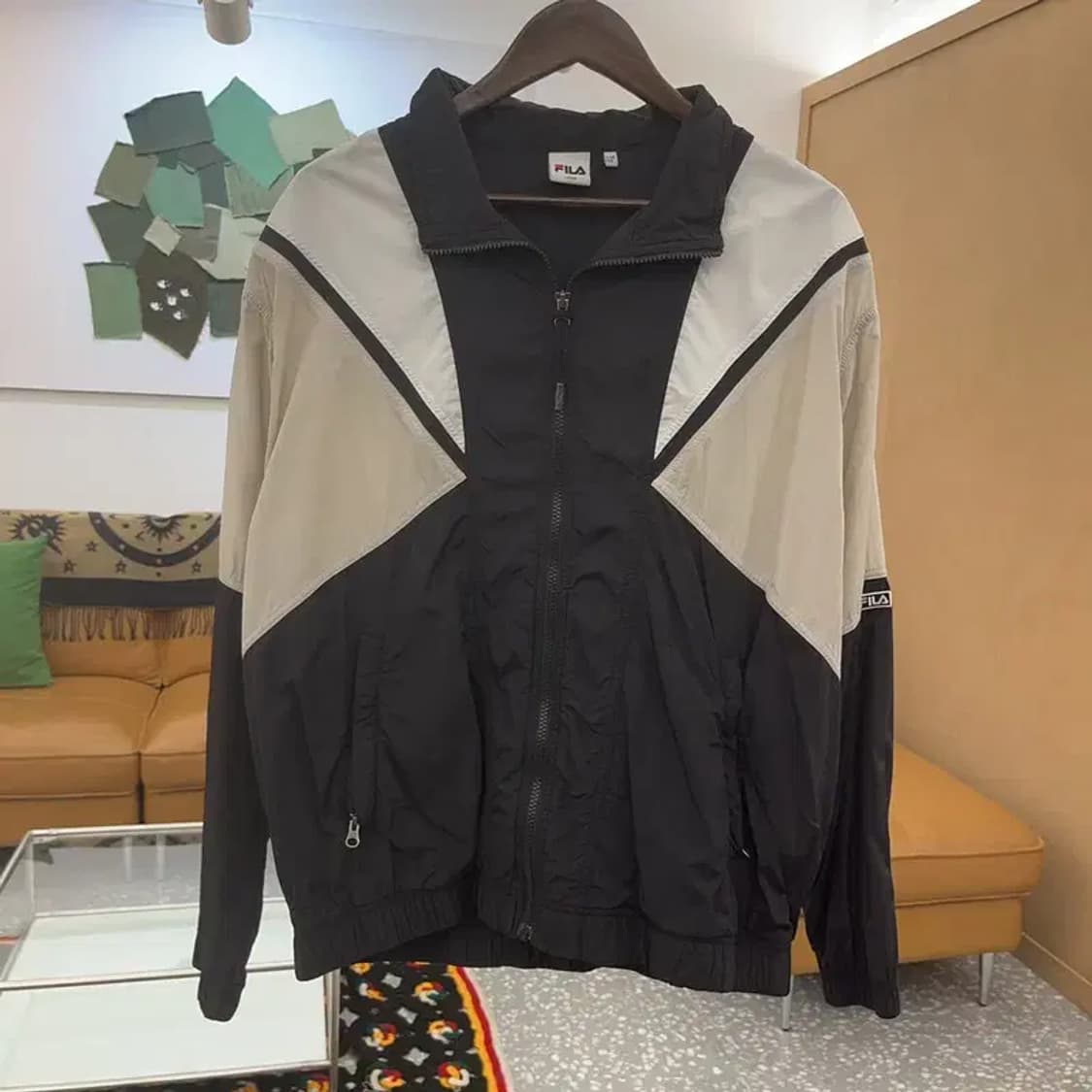 휠라 배색 올드스쿨 레트로 바람막이 자켓 L C08306 상품이미지3