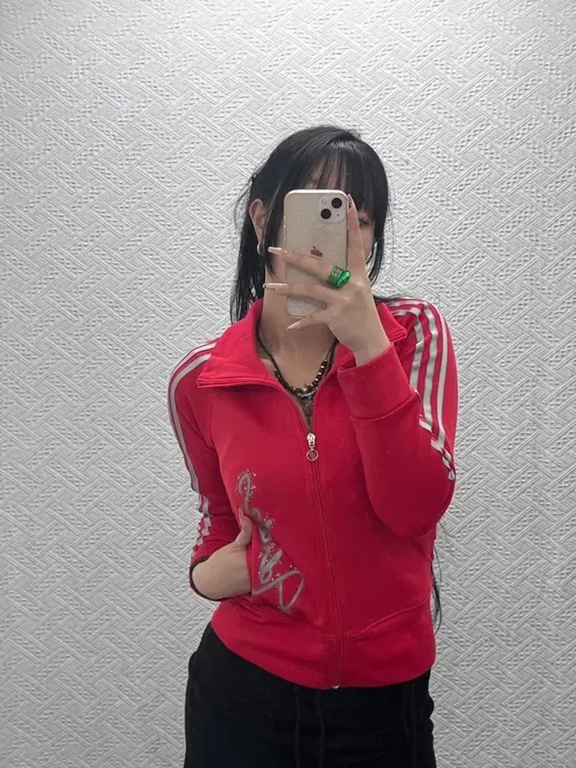 아디다스 Y2K 키치 프린팅로고 져지 집업 L C08288 상품이미지2