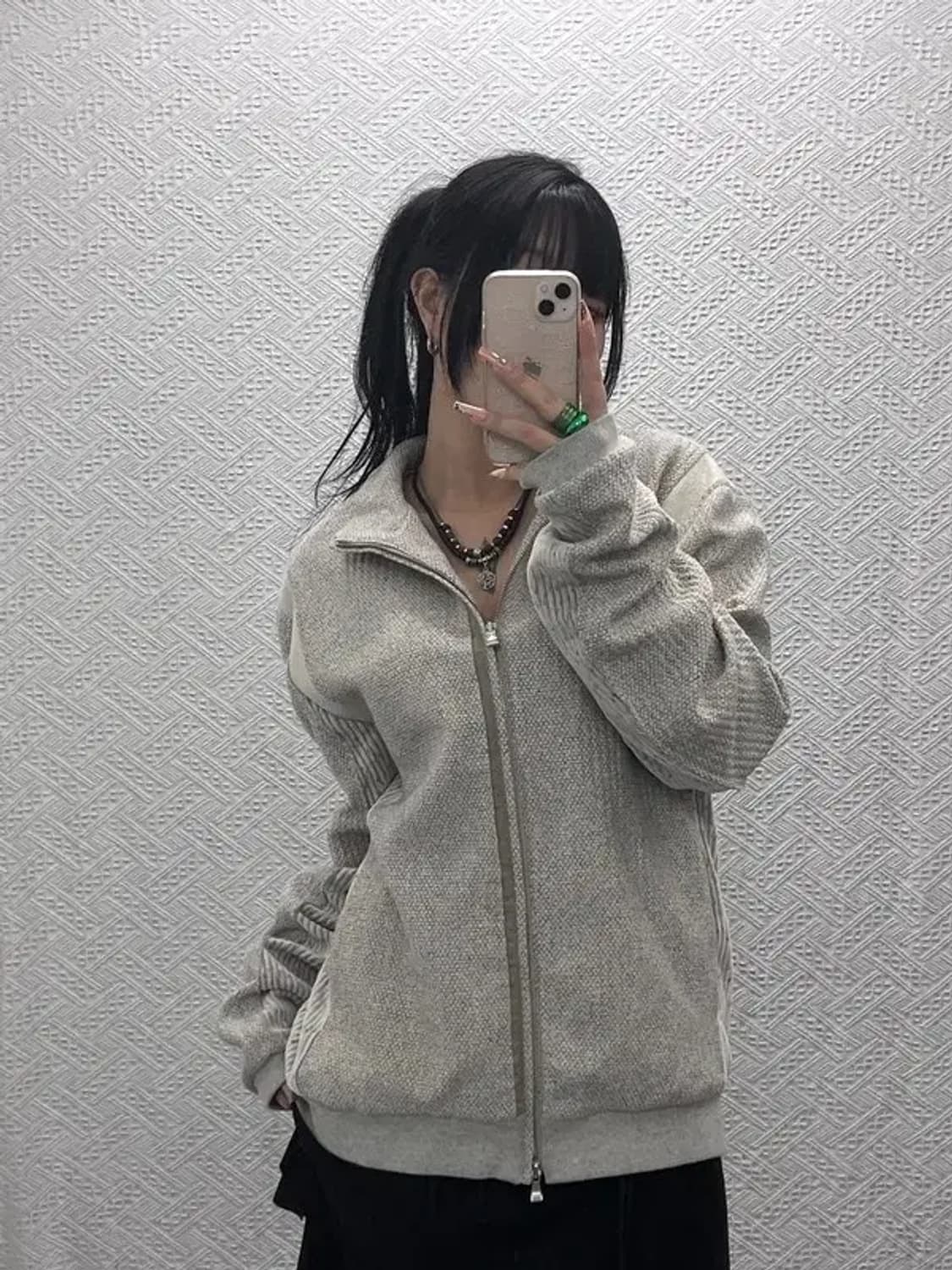 엑슬림 ep8 유니크 패치워크 니트 집업 자켓 L C08303 상품이미지1