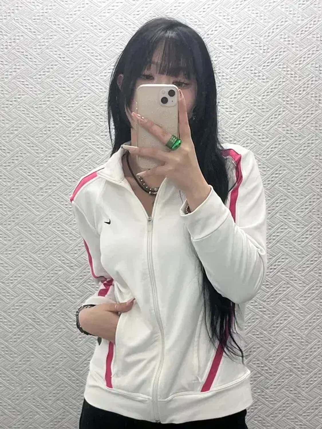 나이키 대장급 Y2K 00's 핑크크림 져지 집업 M C08318 상품이미지1