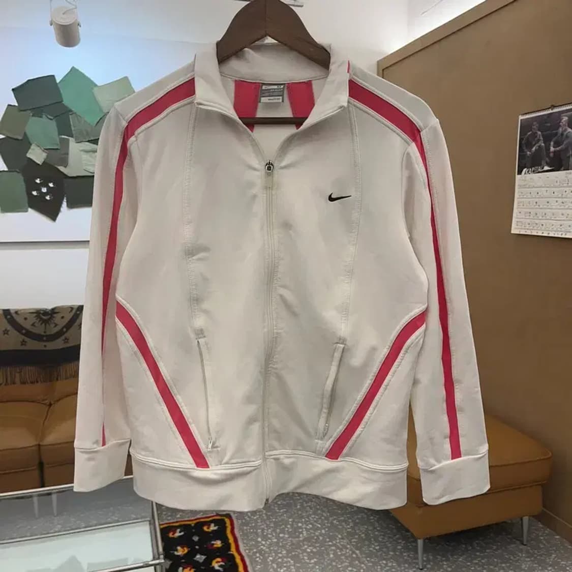 나이키 대장급 Y2K 00's 핑크크림 져지 집업 M C08318 상품이미지3