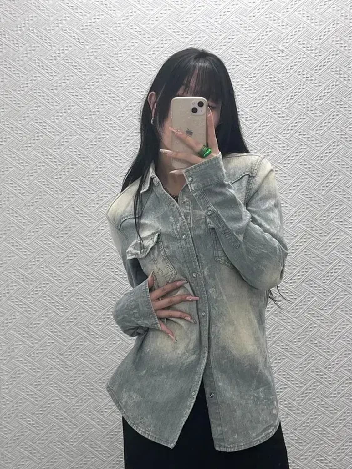 버커루 올드스쿨 컨트리 빈티지무드 워싱 데님 셔츠 L C08319 상품이미지2