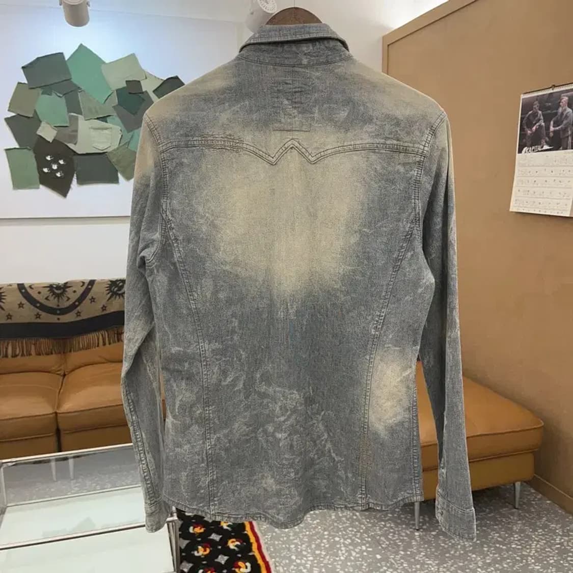 버커루 올드스쿨 컨트리 빈티지무드 워싱 데님 셔츠 L C08319 상품이미지4