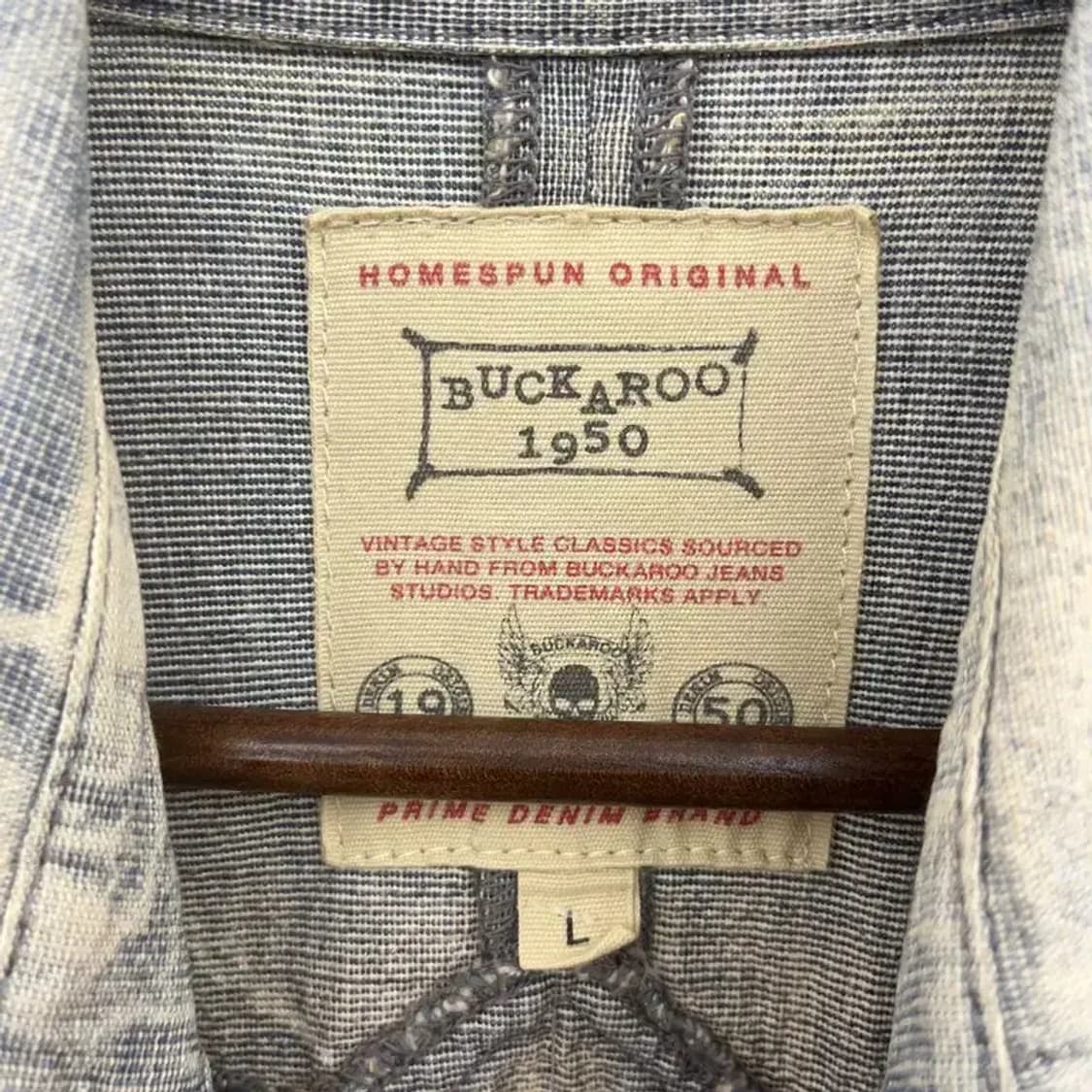 버커루 올드스쿨 컨트리 빈티지무드 워싱 데님 셔츠 L C08319 상품이미지5