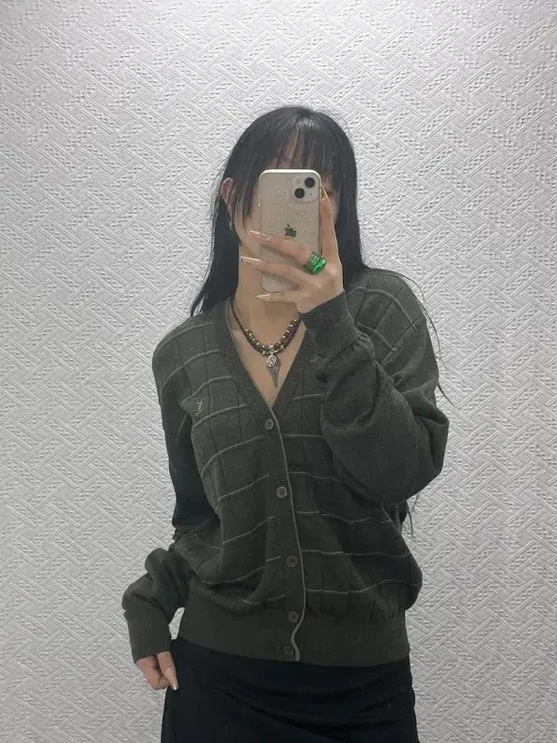 입생로랑 YSL 모던캐주얼 말차카키 스트라이프 가디건 95 C08332 상품이미지2