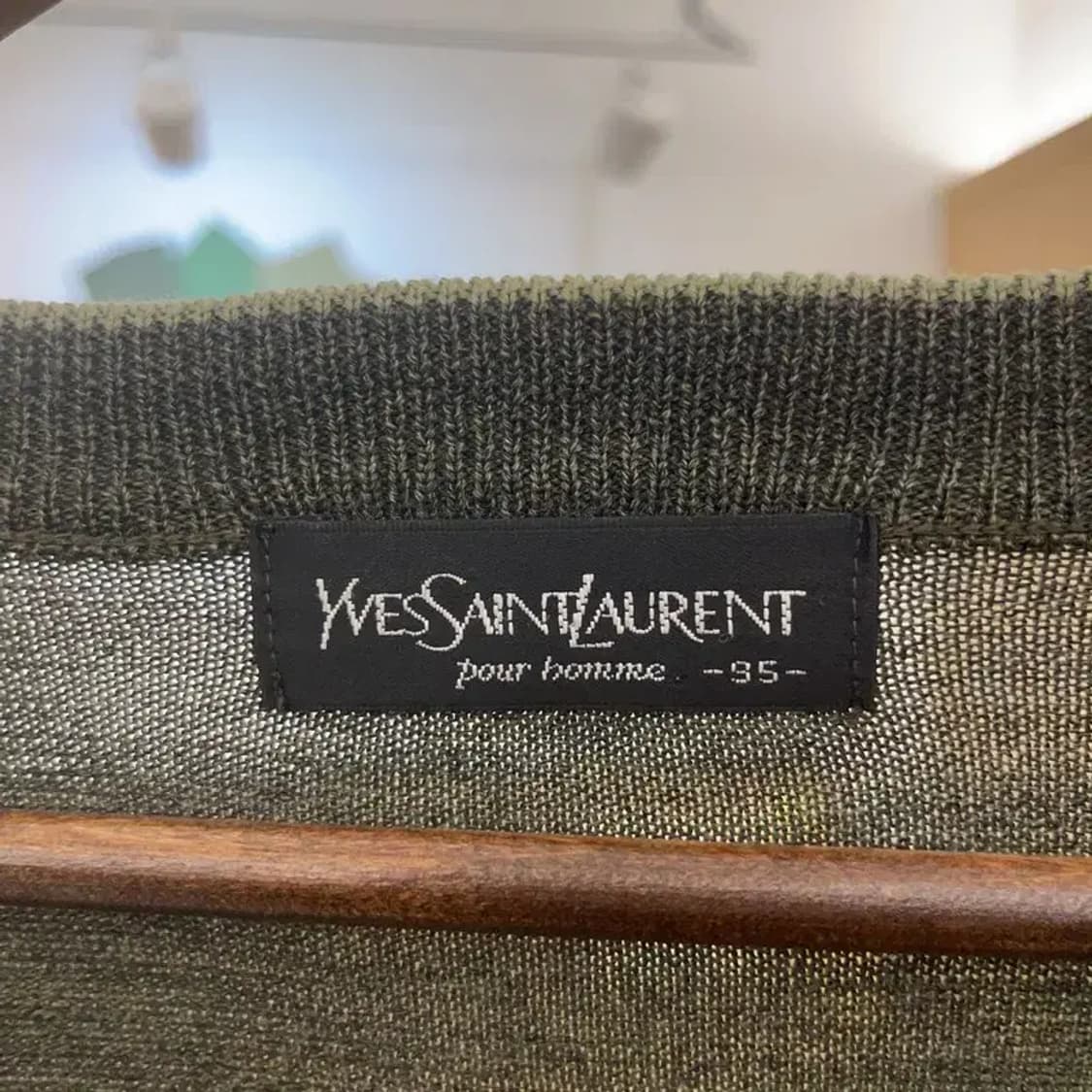 입생로랑 YSL 모던캐주얼 말차카키 스트라이프 가디건 95 C08332 상품이미지5