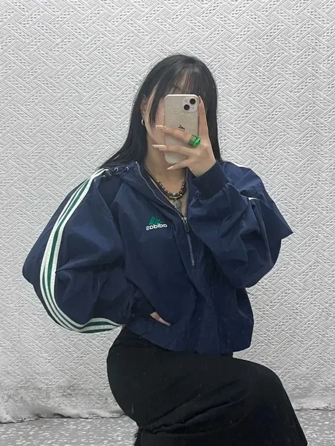 아디다스 올드스쿨 빈티지 레트로 반집업 바람막이 아노락 XL C08339 상품이미지1