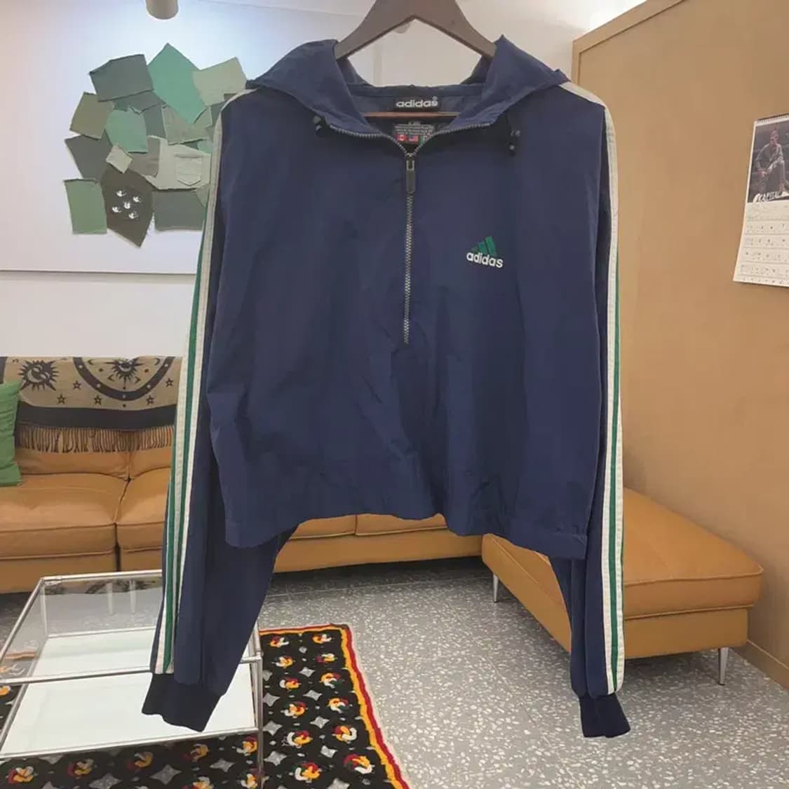 아디다스 올드스쿨 빈티지 레트로 반집업 바람막이 아노락 XL C08339 상품이미지3