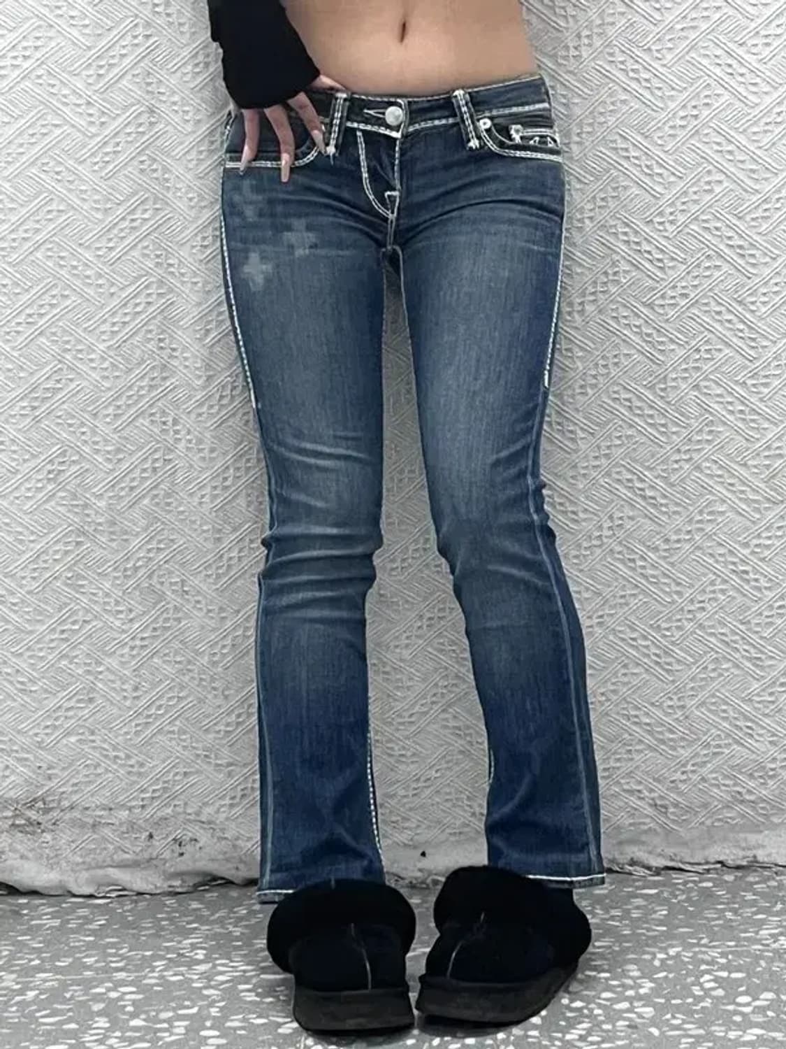 트루릴리전 고딕 빈티지무드 스트레이트 데님팬츠 26인치 C08348 상품이미지1