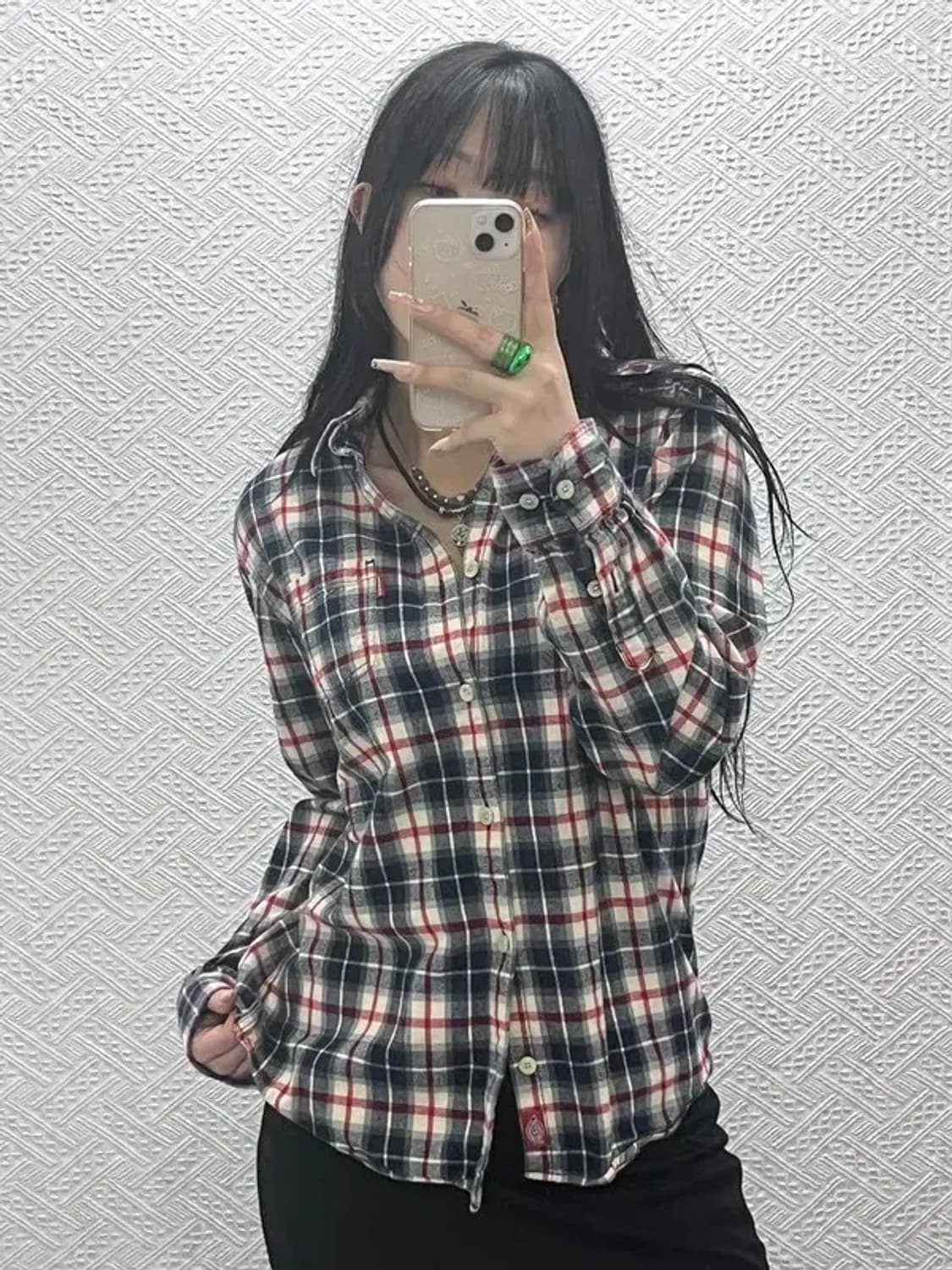 디키즈 빈티지 캐주얼 컨트리 체크 셔츠 L C08321 상품이미지1