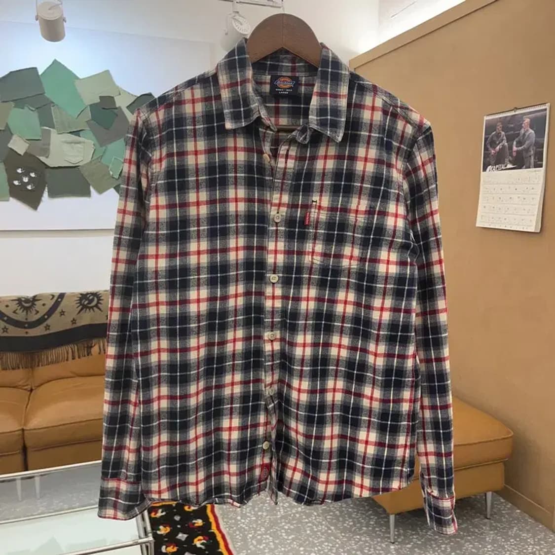 디키즈 빈티지 캐주얼 컨트리 체크 셔츠 L C08321 상품이미지3